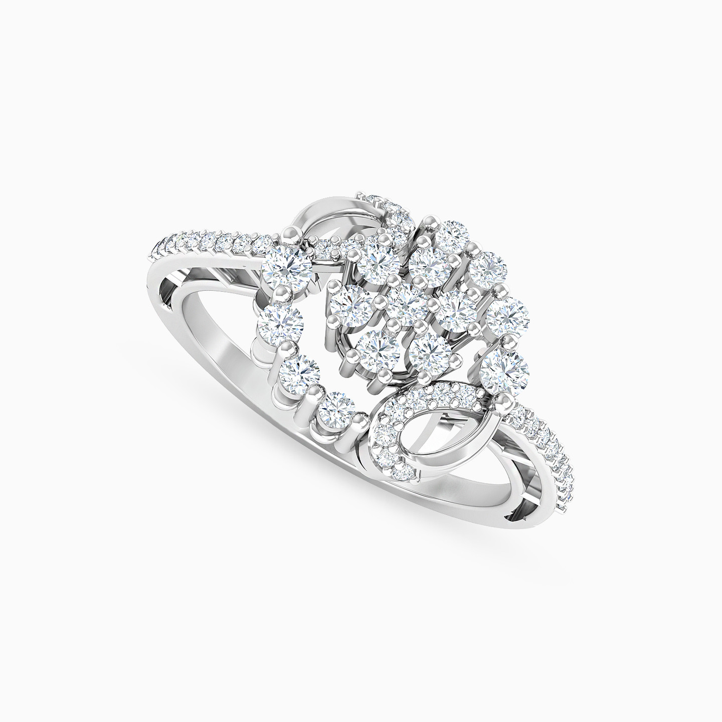 Flower Diamond Ring in 18K Gold - 2
