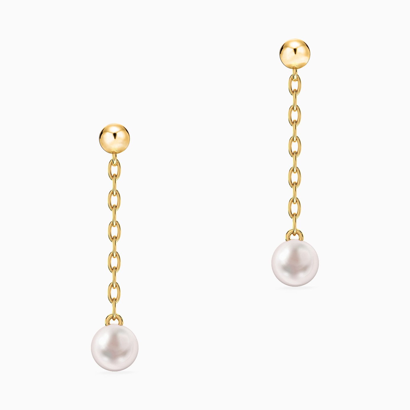 14K Gold Pearls Drop Earrings