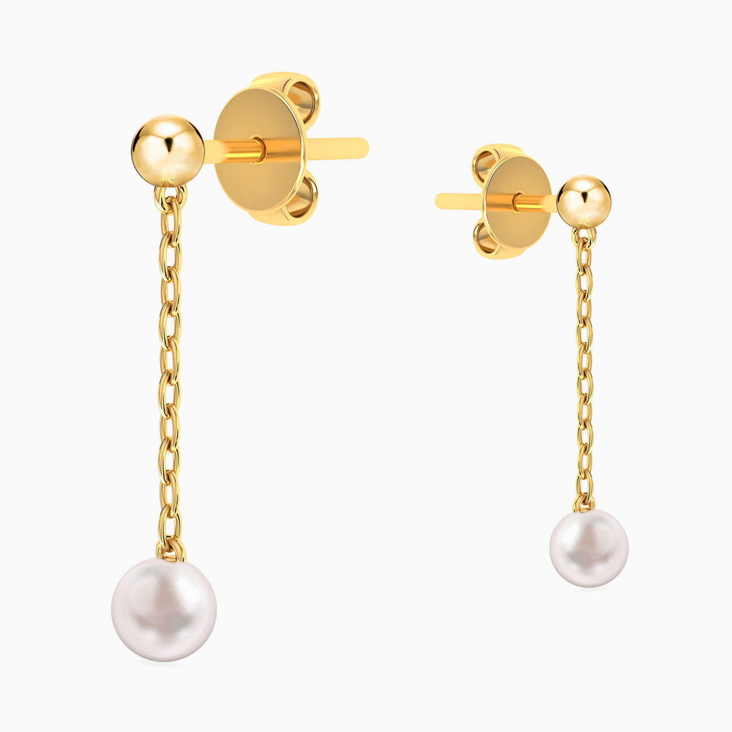 14K Gold Pearls Drop Earrings - 3