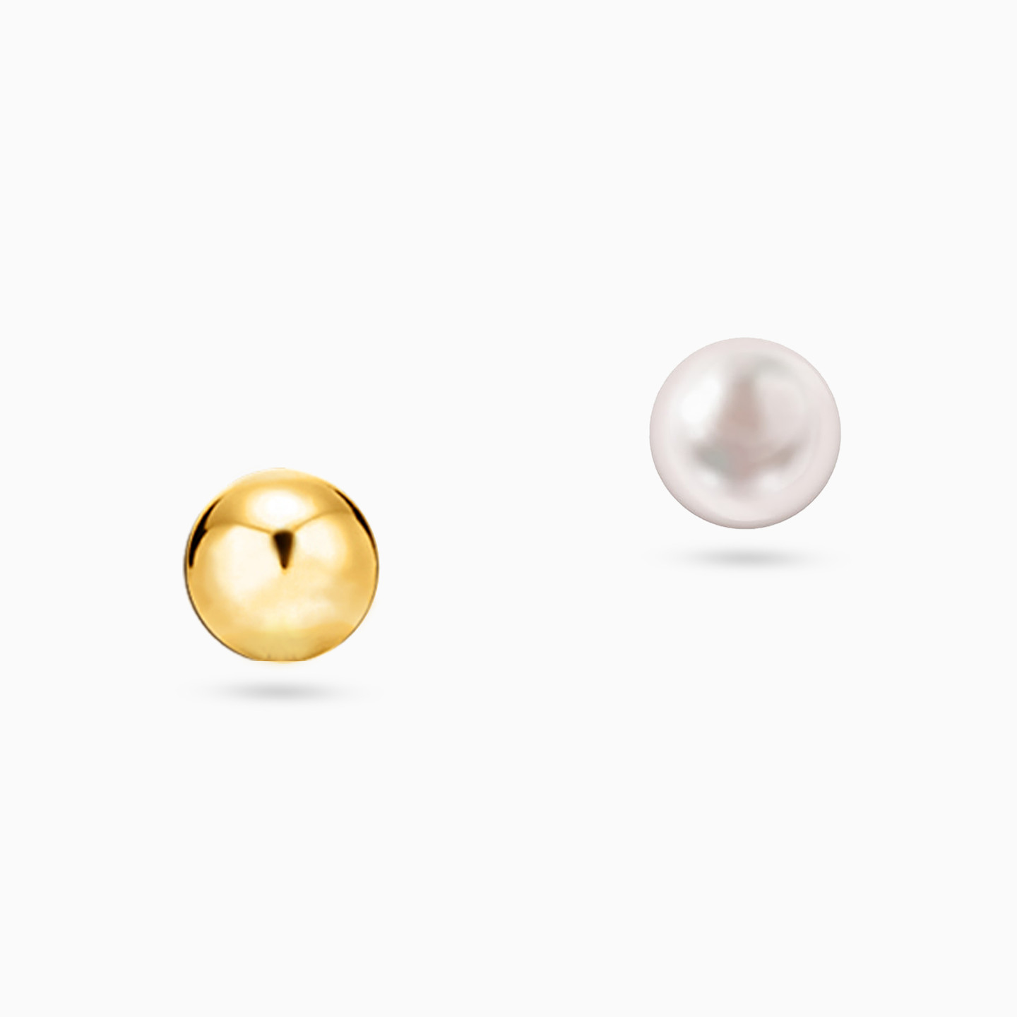 14K Gold Pearls Stud Earrings