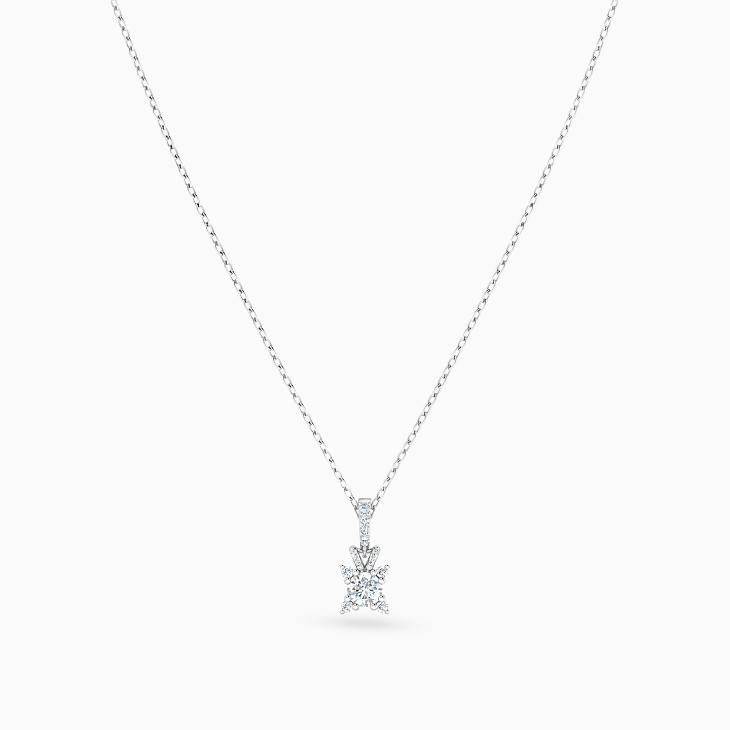 Square Diamond Necklace in 18K Gold - 5 Square Diamond Necklace in 18K Gold - 5