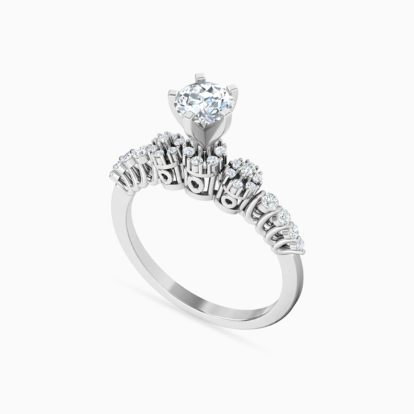 خاتم ذهب دائرة عيار 18 قيراط مزين بالألماس - 4 خاتم ذهب دائرة عيار 18 قيراط مزين بالألماس - 4