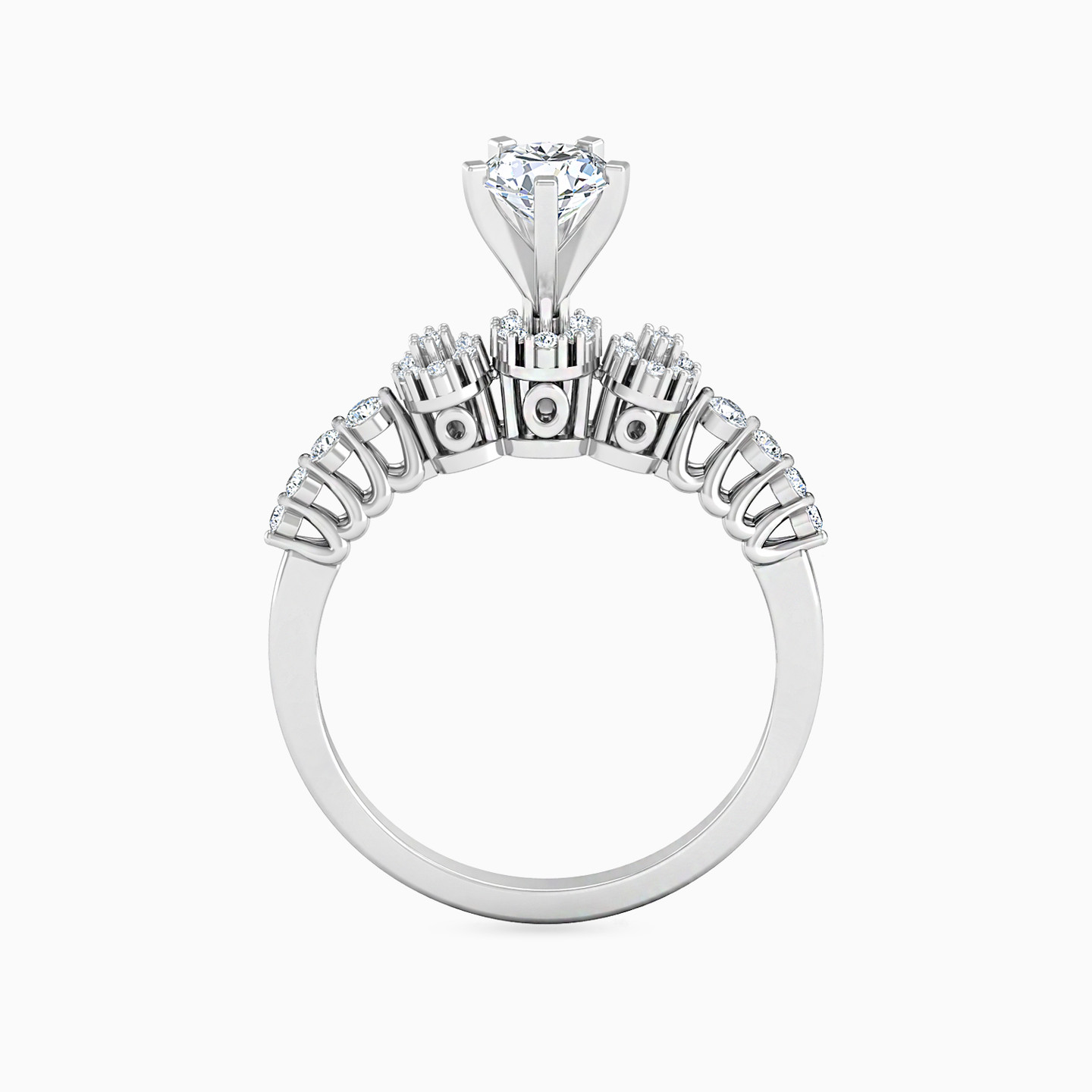 خاتم ذهب دائرة عيار 18 قيراط مزين بالألماس - 5 خاتم ذهب دائرة عيار 18 قيراط مزين بالألماس - 5