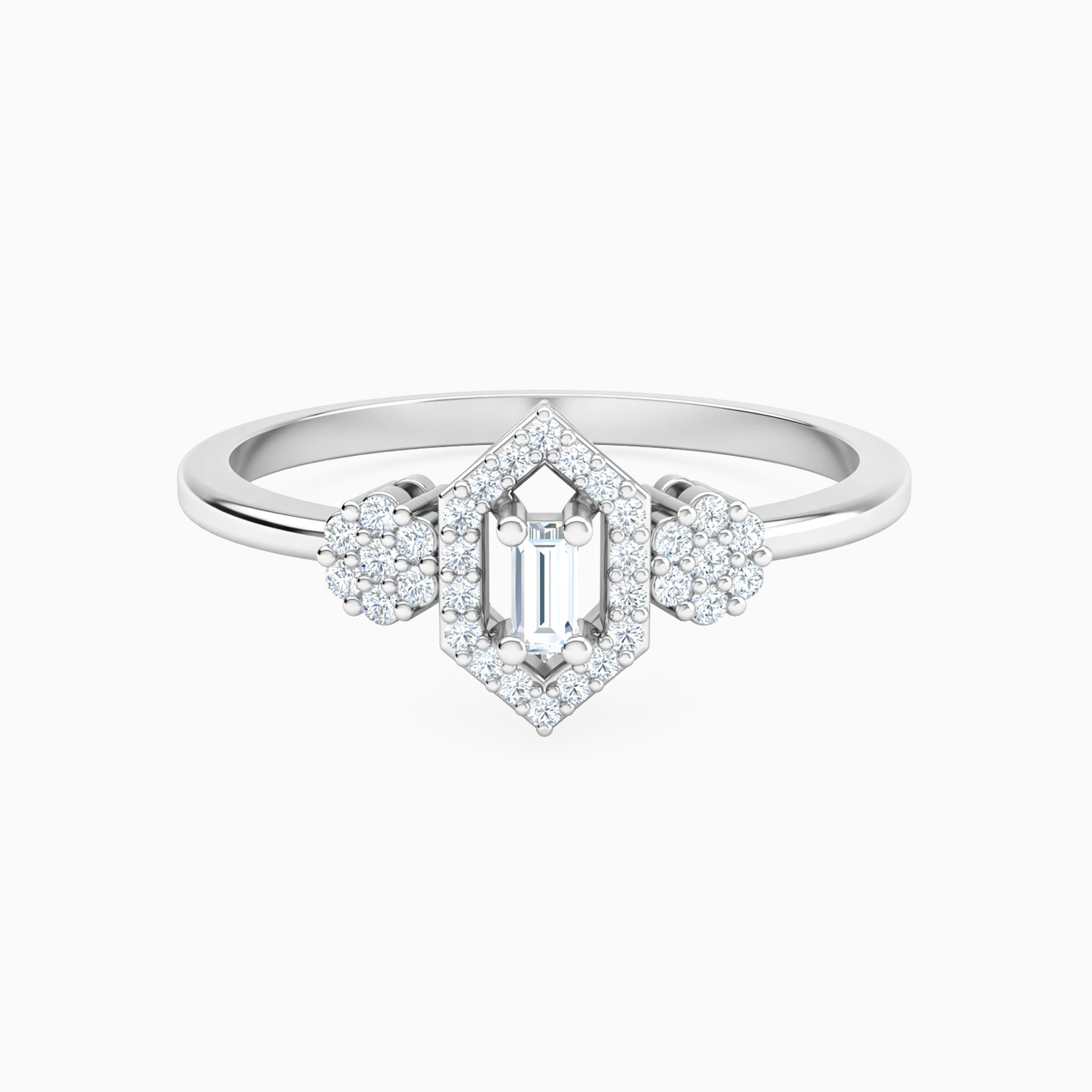 خاتم ذهب شكل سداسي عيار 18 قيراط مزين بالألماس خاتم ذهب شكل سداسي عيار 18 قيراط مزين بالألماس