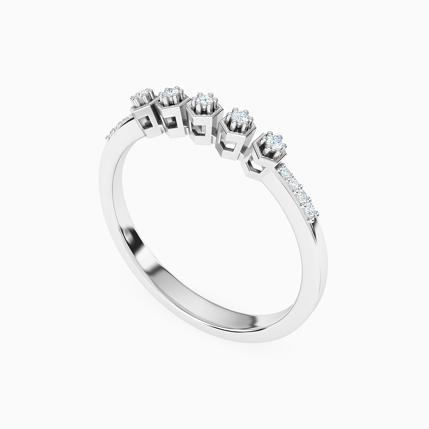 Circle Diamond Ring in 18K Gold - 4 Circle Diamond Ring in 18K Gold - 4