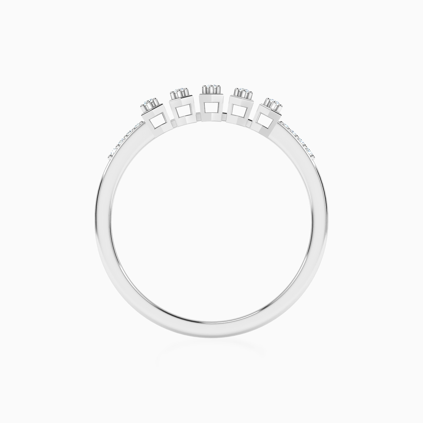 Circle Diamond Ring in 18K Gold - 5 Circle Diamond Ring in 18K Gold - 5