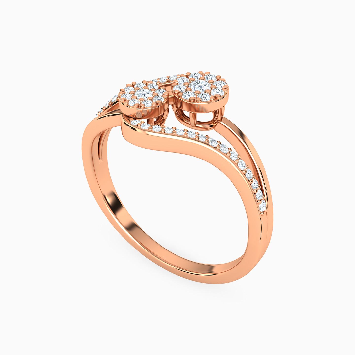 Circle Diamond Ring in 18K Gold - 2 Circle Diamond Ring in 18K Gold - 2