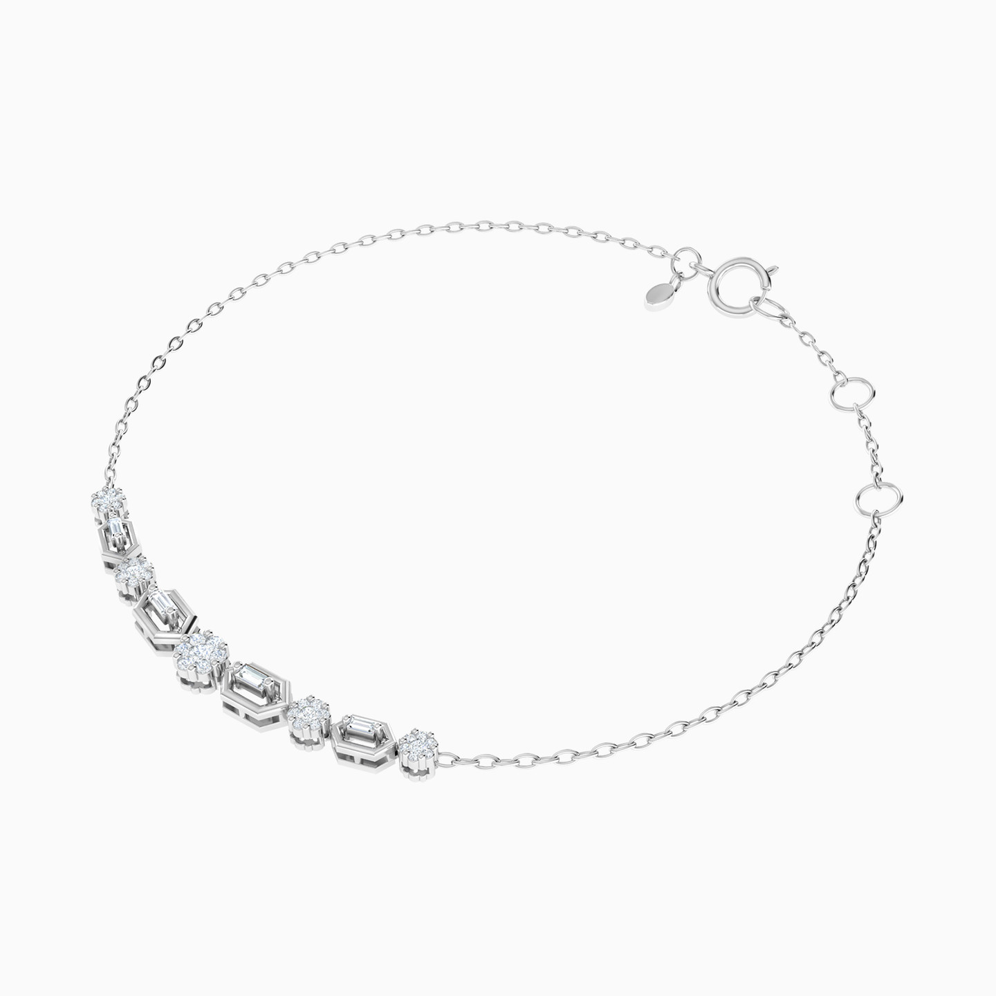 أسورة بسلسلة ذهب أشكال متعددة عيار 18 قيراط مزينة بالألماس - 2 أسورة بسلسلة ذهب أشكال متعددة عيار 18 قيراط مزينة بالألماس - 2