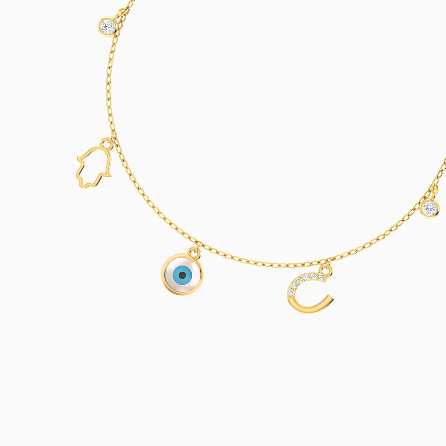 18K Gold Cubic Zirconia Chain Bracelet - 3