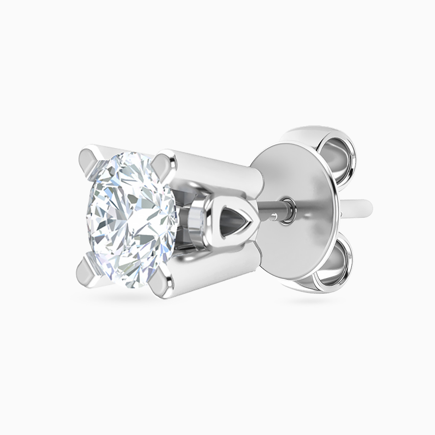 18K Gold Diamond Stud Earrings - 3