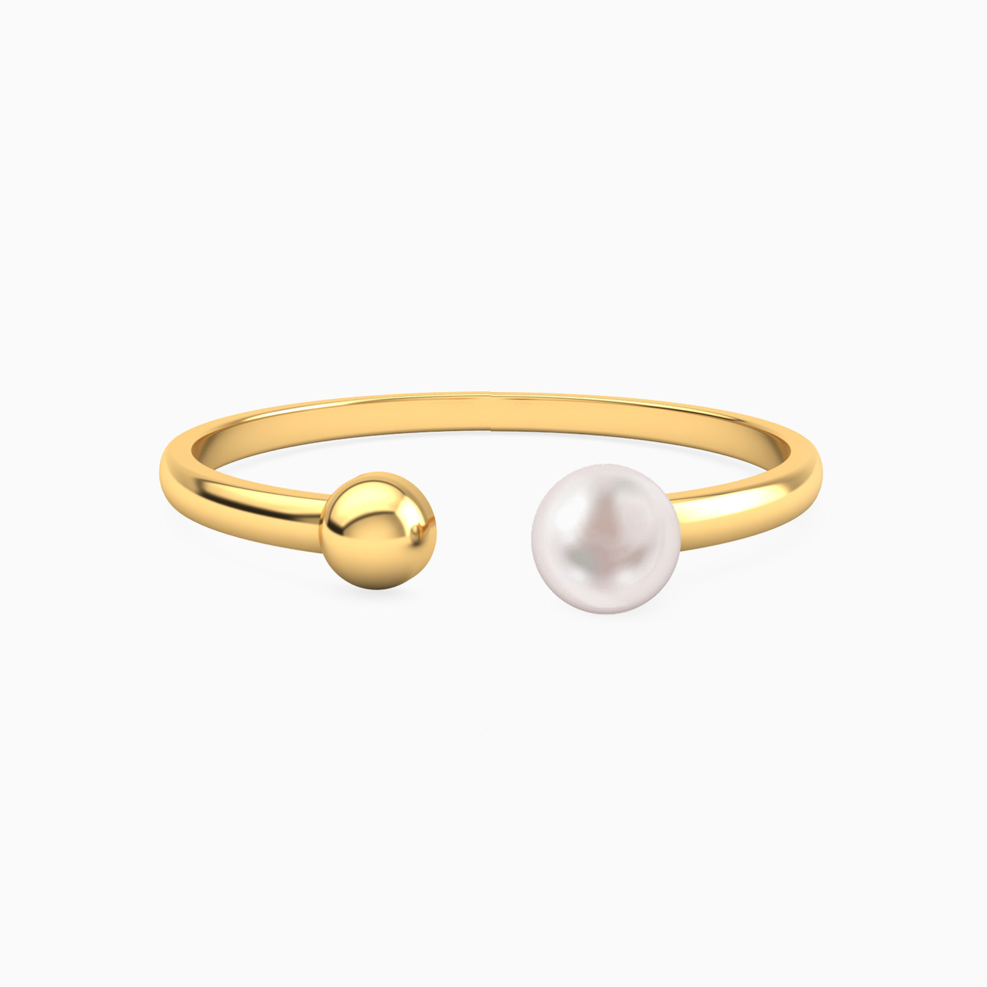 14K Gold Pearls Two-headed Ring