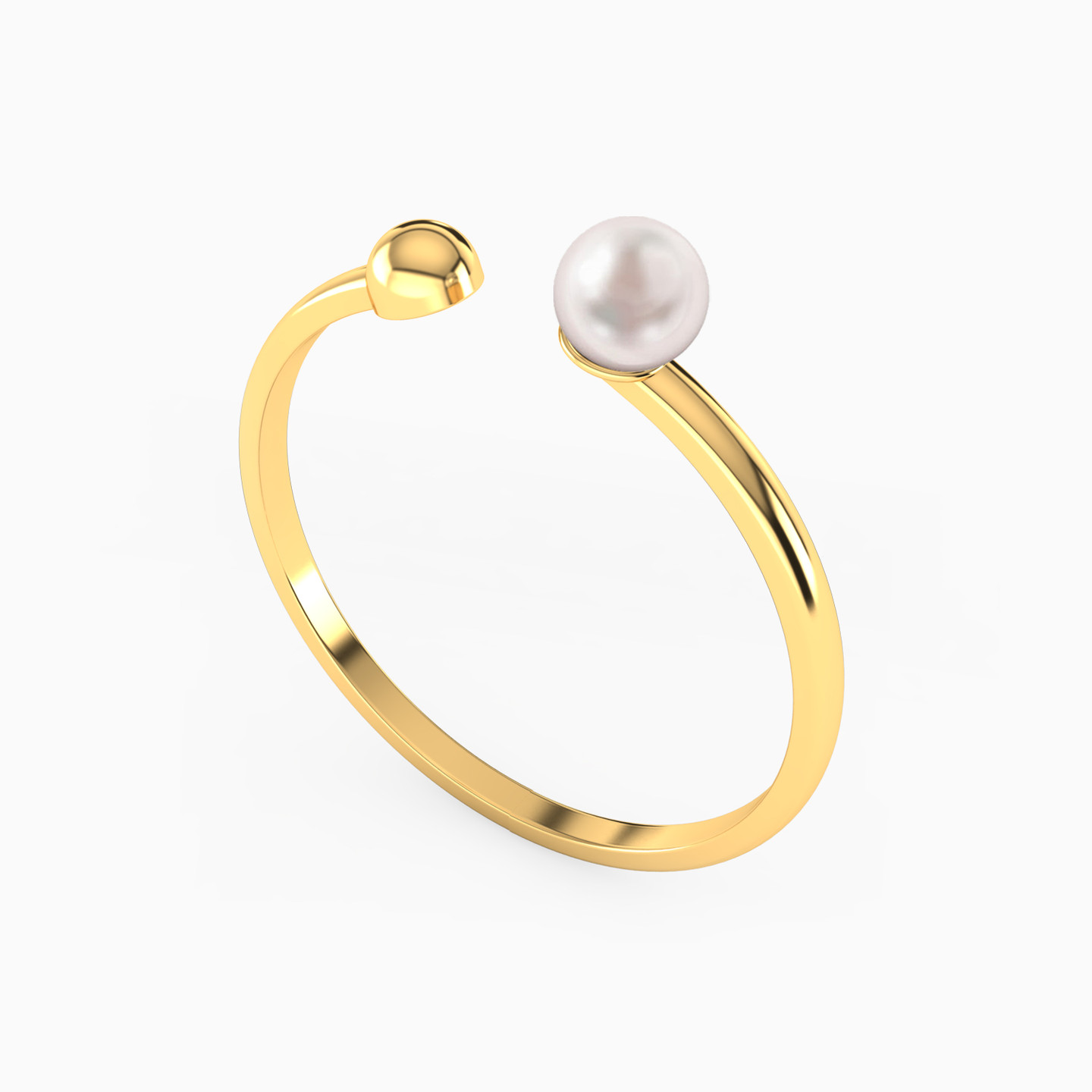 14K Gold Pearls Two-headed Ring - 2