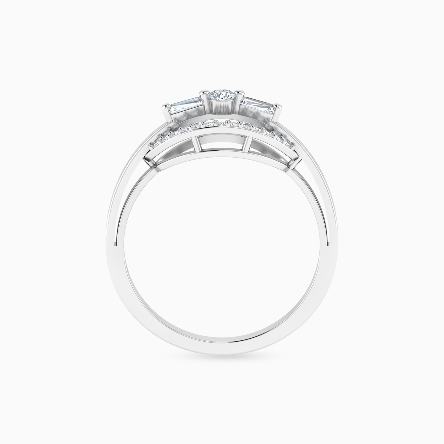 خاتم ذهب بيضاوي عيار 18 قيراط مزين بالألماس - 5 خاتم ذهب بيضاوي عيار 18 قيراط مزين بالألماس - 5