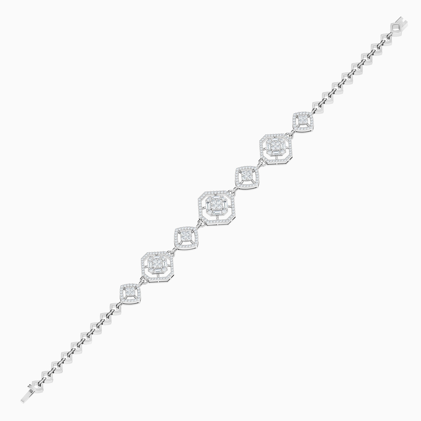 18K Gold Diamond Chain Bracelet - 3