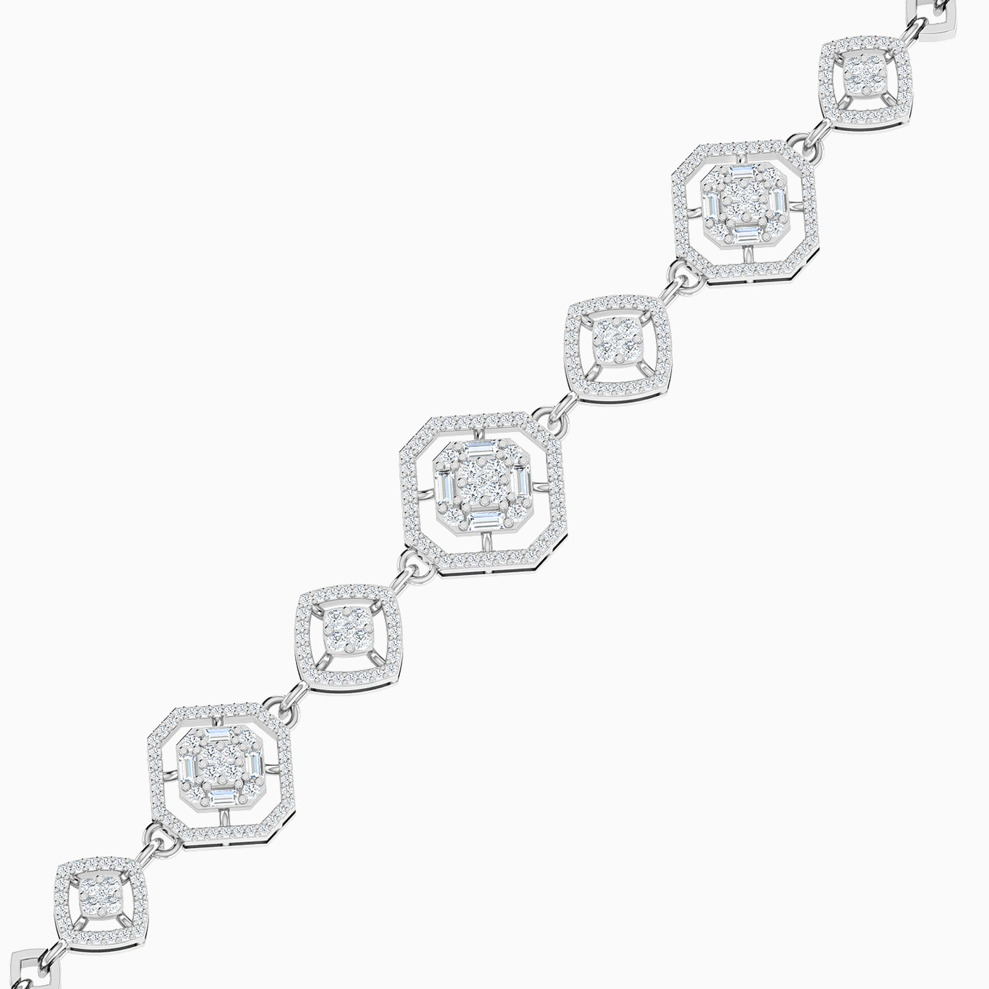 18K Gold Diamond Chain Bracelet - 2