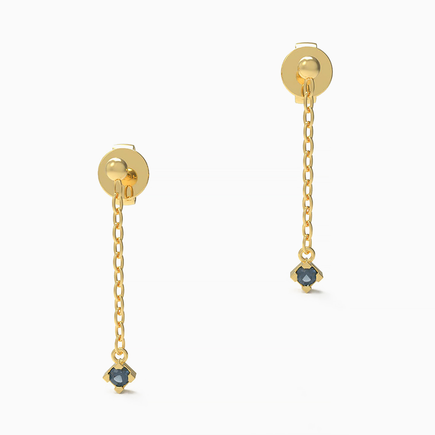 Circle Sapphire Drop Earrings in 18K Gold Circle Sapphire Drop Earrings in 18K Gold