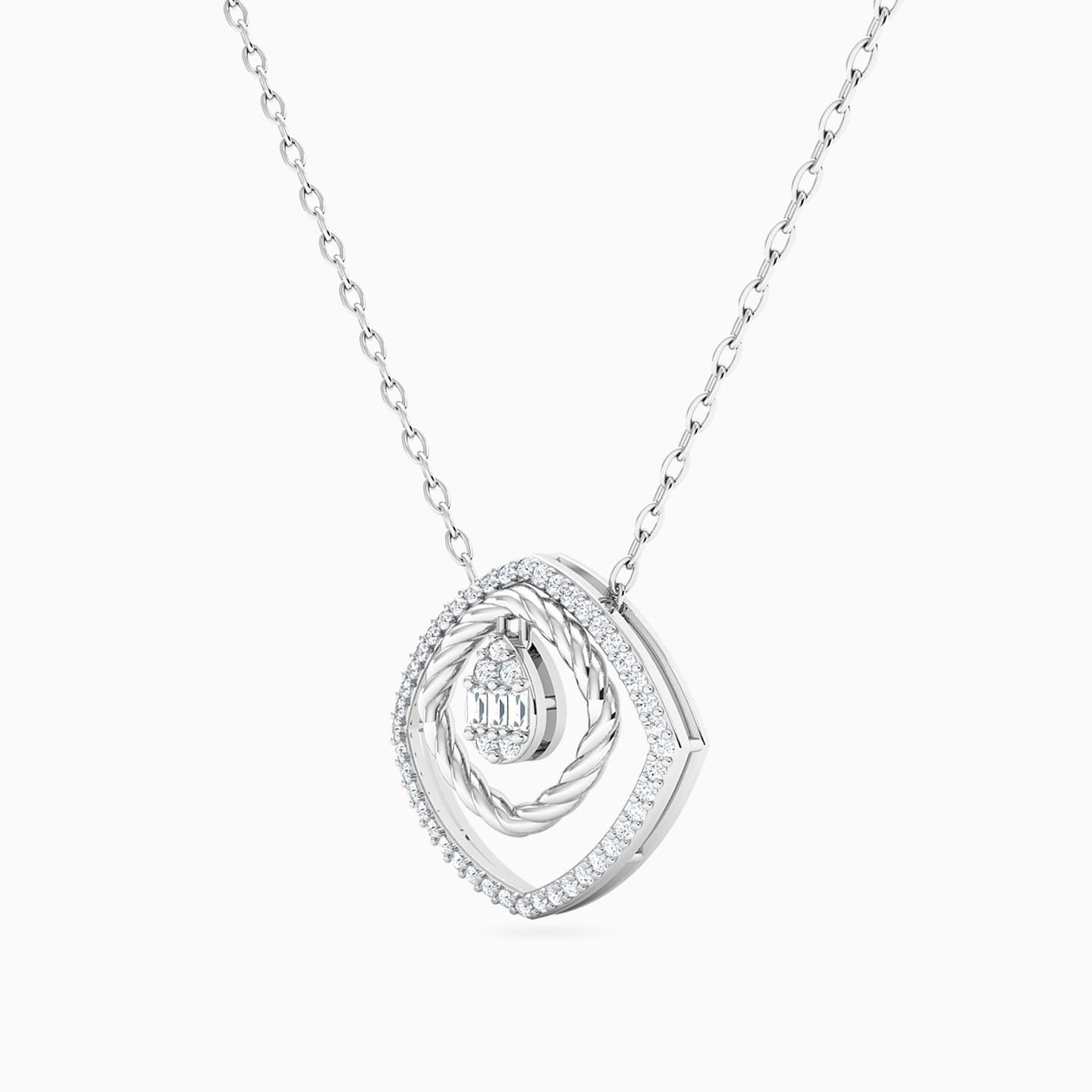 18K Gold Diamond Pendant Necklace - 2