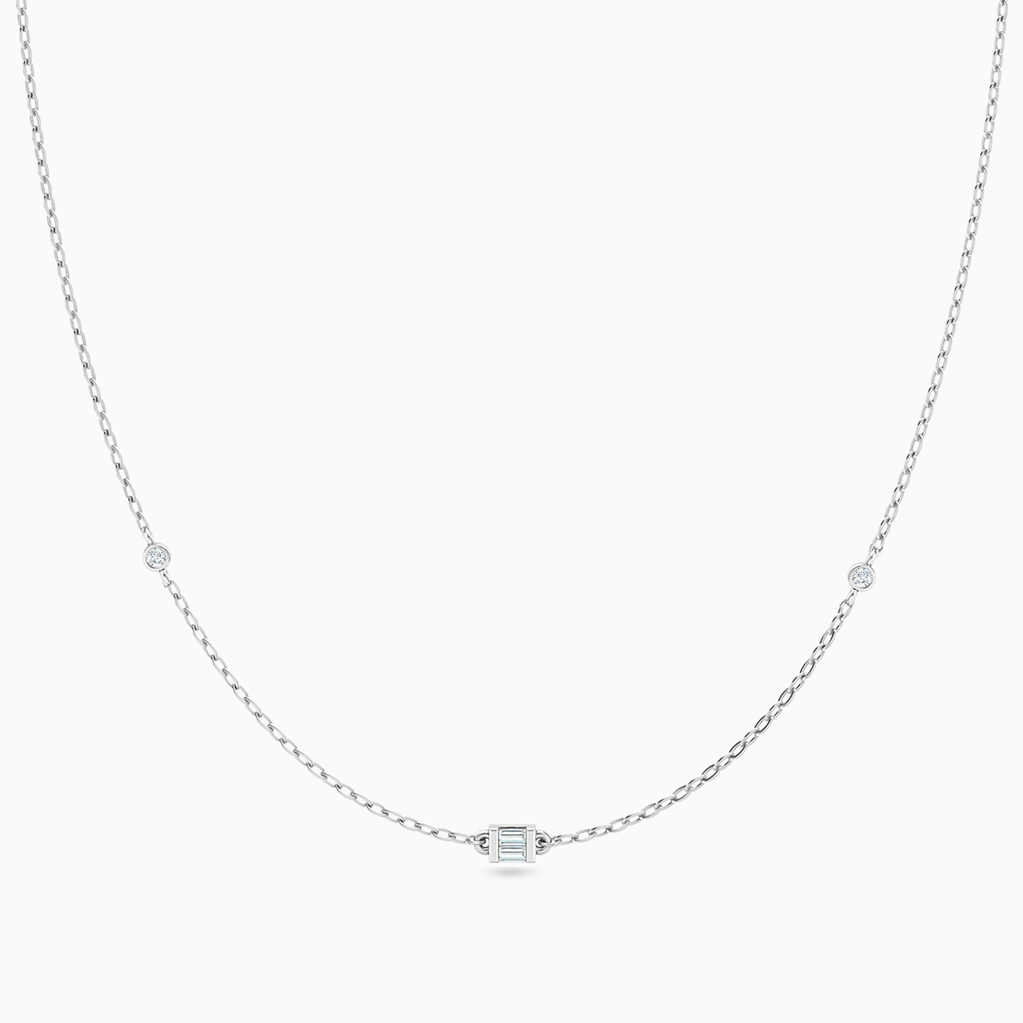 سلسلة ذهب مربع عيار 18 قيراط مزينة بالألماس - 3 سلسلة ذهب مربع عيار 18 قيراط مزينة بالألماس - 3