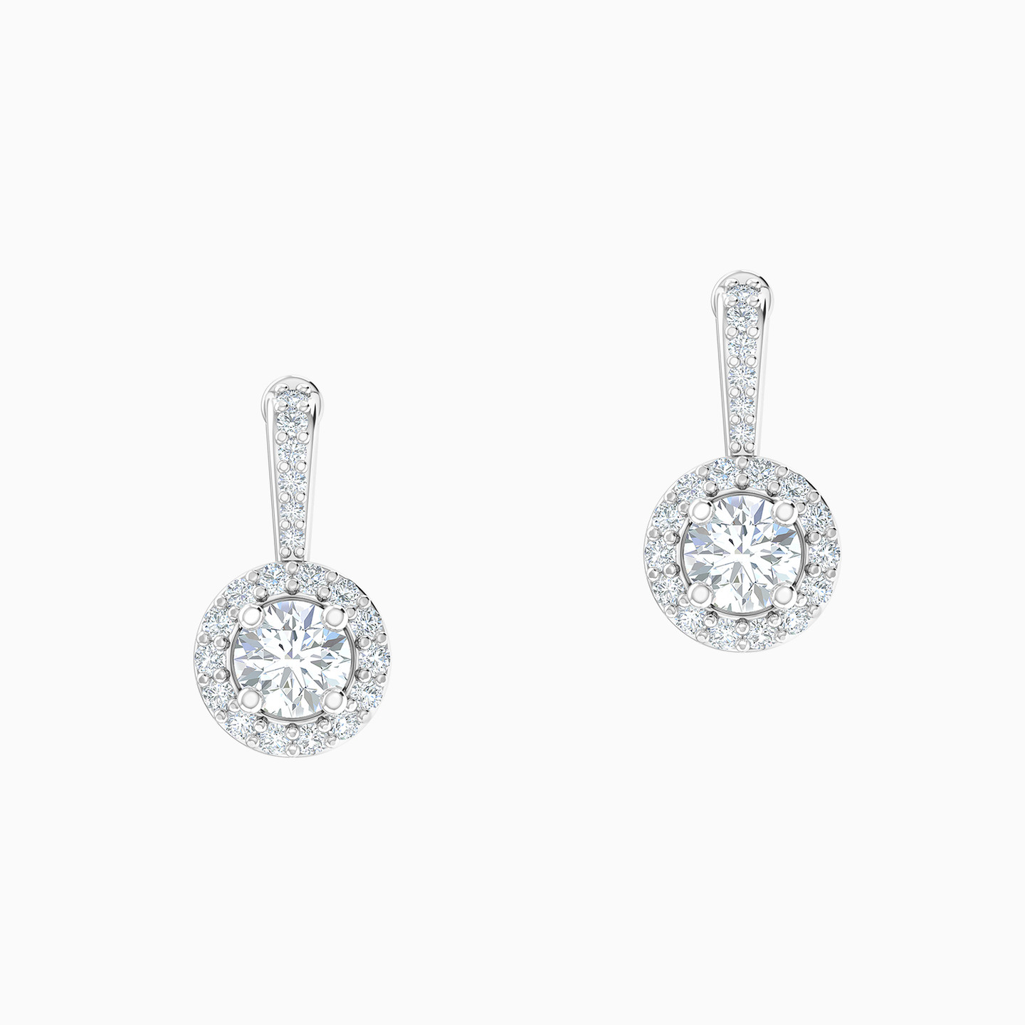 Circle Diamond Stud Earrings in 18K Gold - 3 Circle Diamond Stud Earrings in 18K Gold - 3