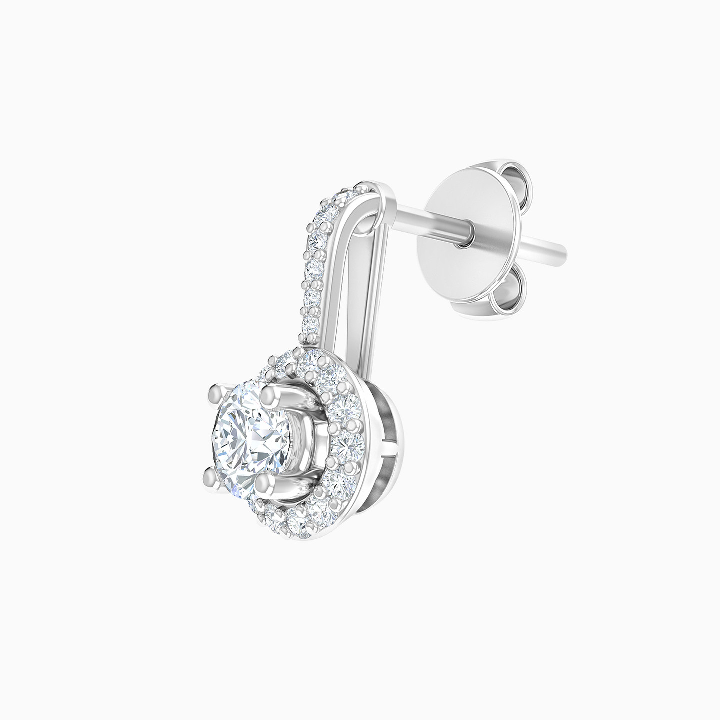 Circle Diamond Stud Earrings in 18K Gold - 5 Circle Diamond Stud Earrings in 18K Gold - 5