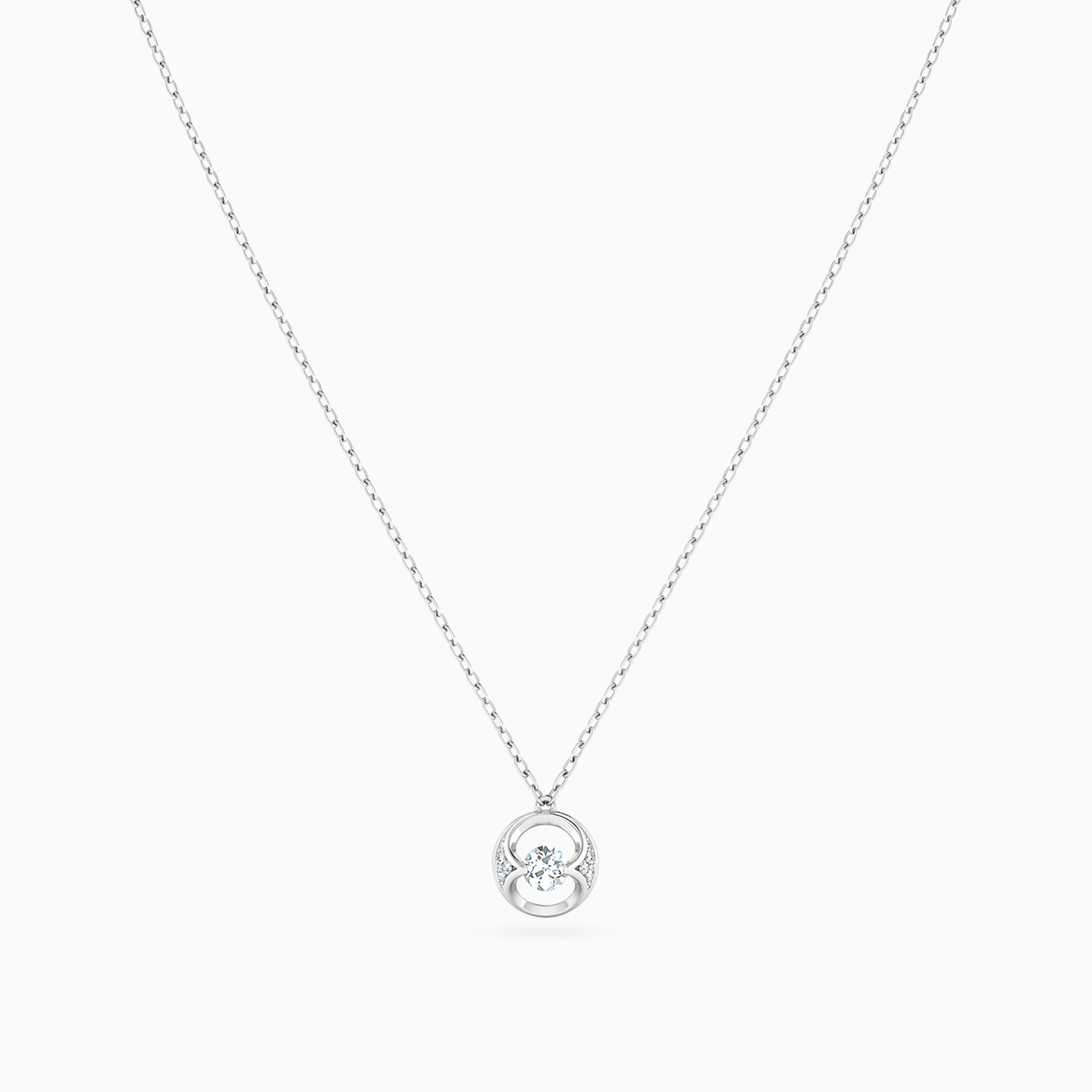 Circle Diamond Necklace in 18K Gold - 5 Circle Diamond Necklace in 18K Gold - 5