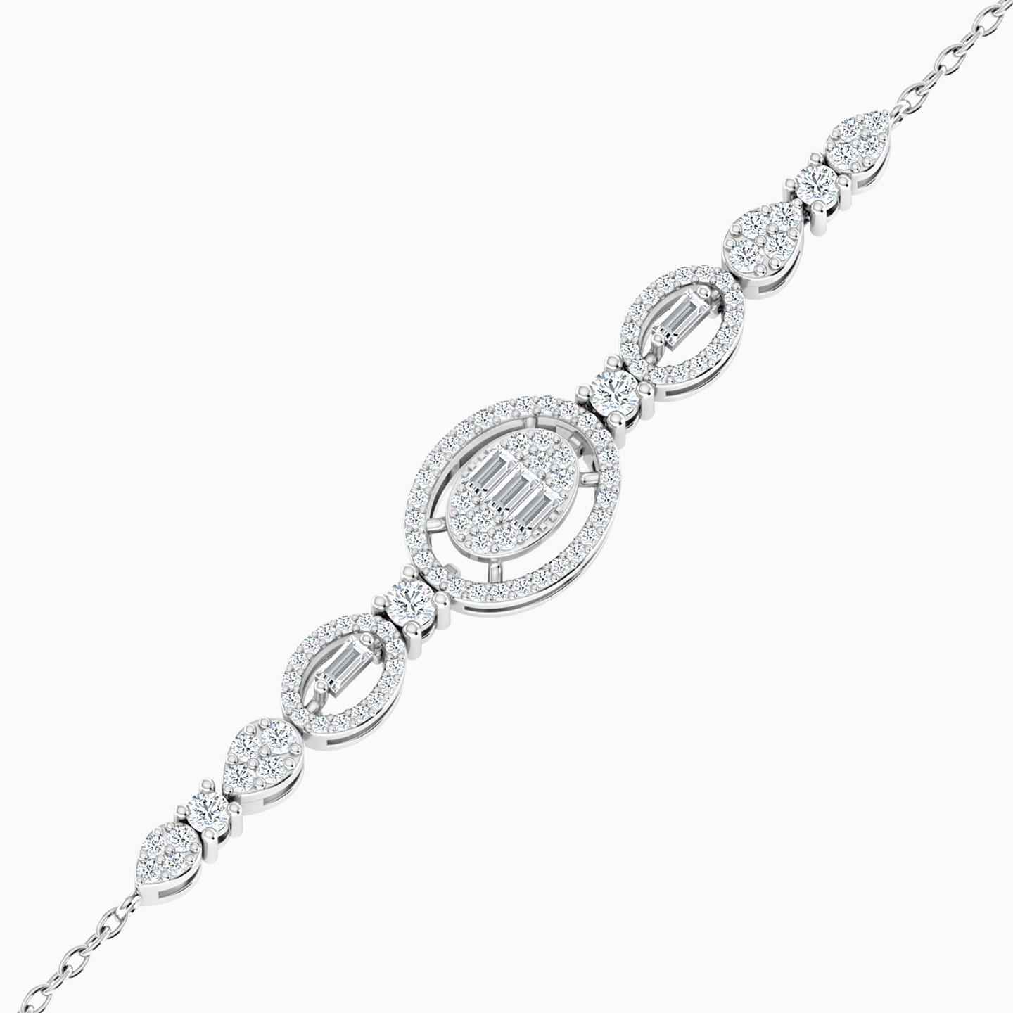 18K Gold Diamond Chain Bracelet - 2