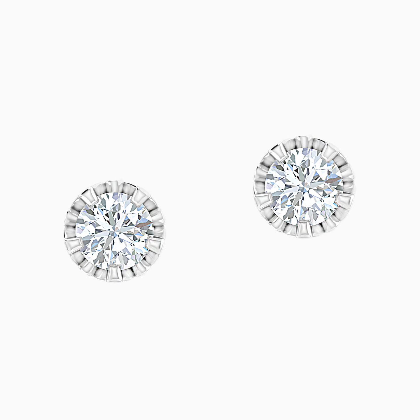 18K Gold Diamond Stud Earrings