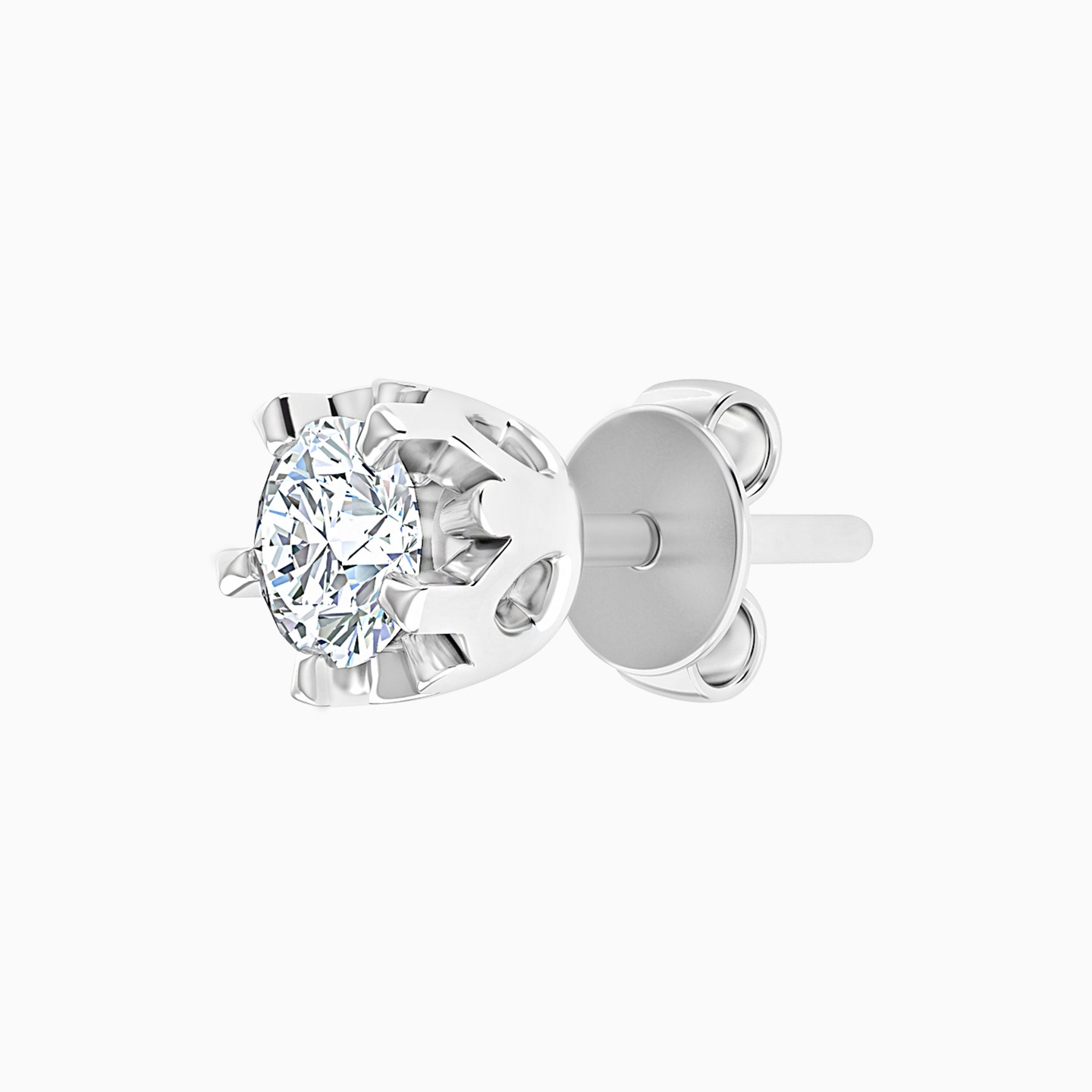 18K Gold Diamond Stud Earrings - 3