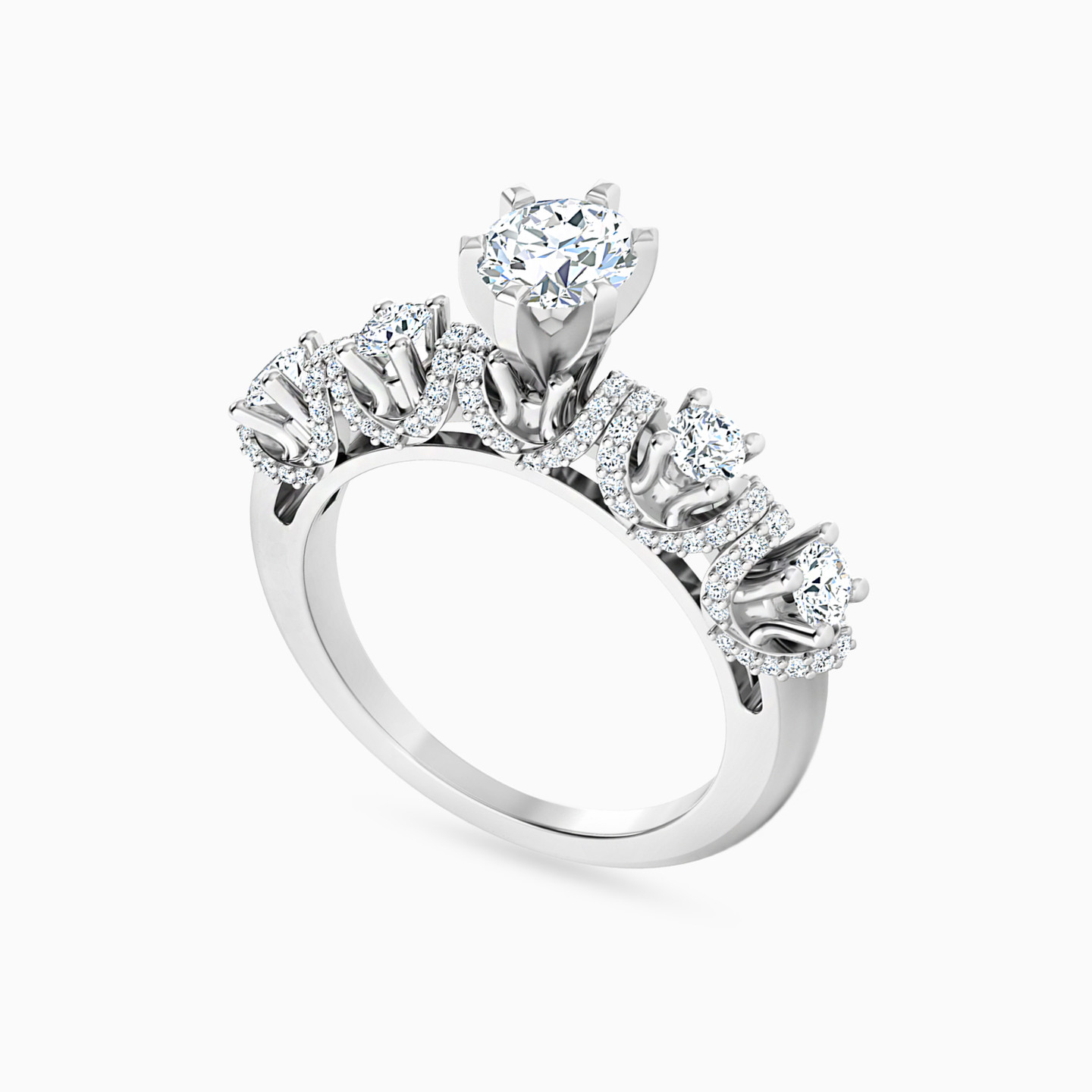 Circle Diamond Ring in 18K Gold - 2 Circle Diamond Ring in 18K Gold - 2