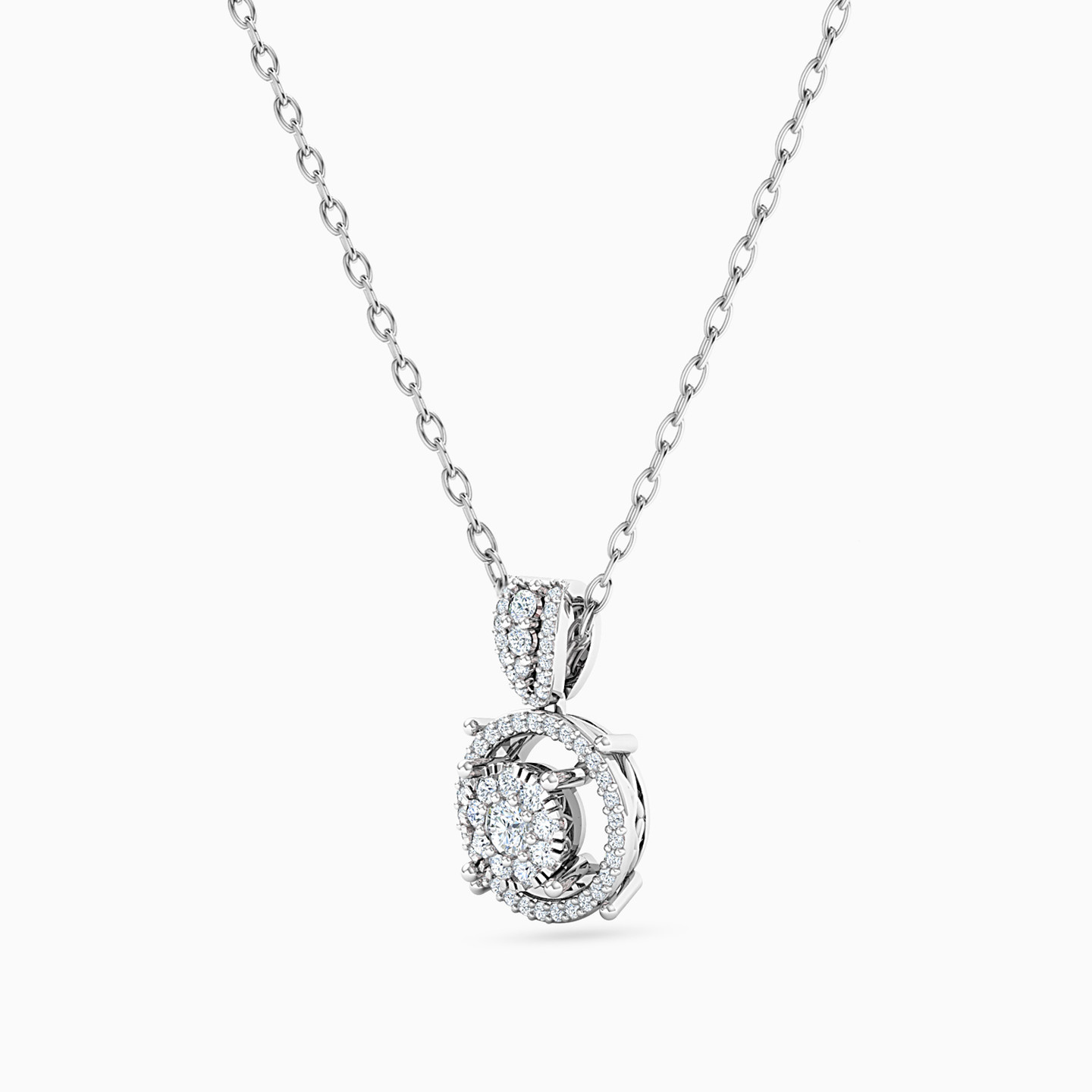 18K Gold Diamond Pendant Necklace - 2