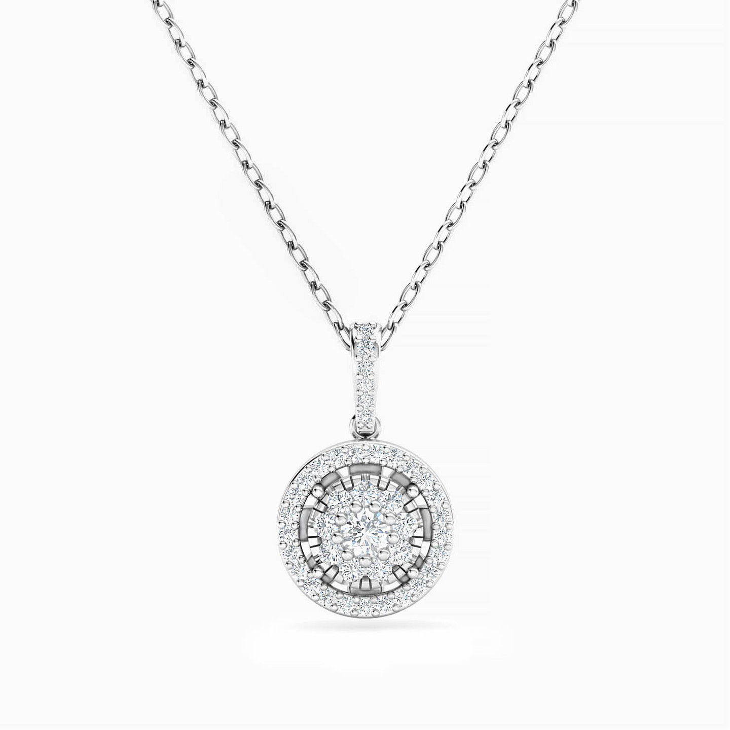 18K Gold Diamond Pendant Necklace