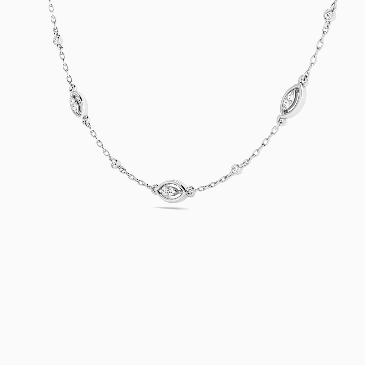 18K Gold Diamond Chain Necklace - 2