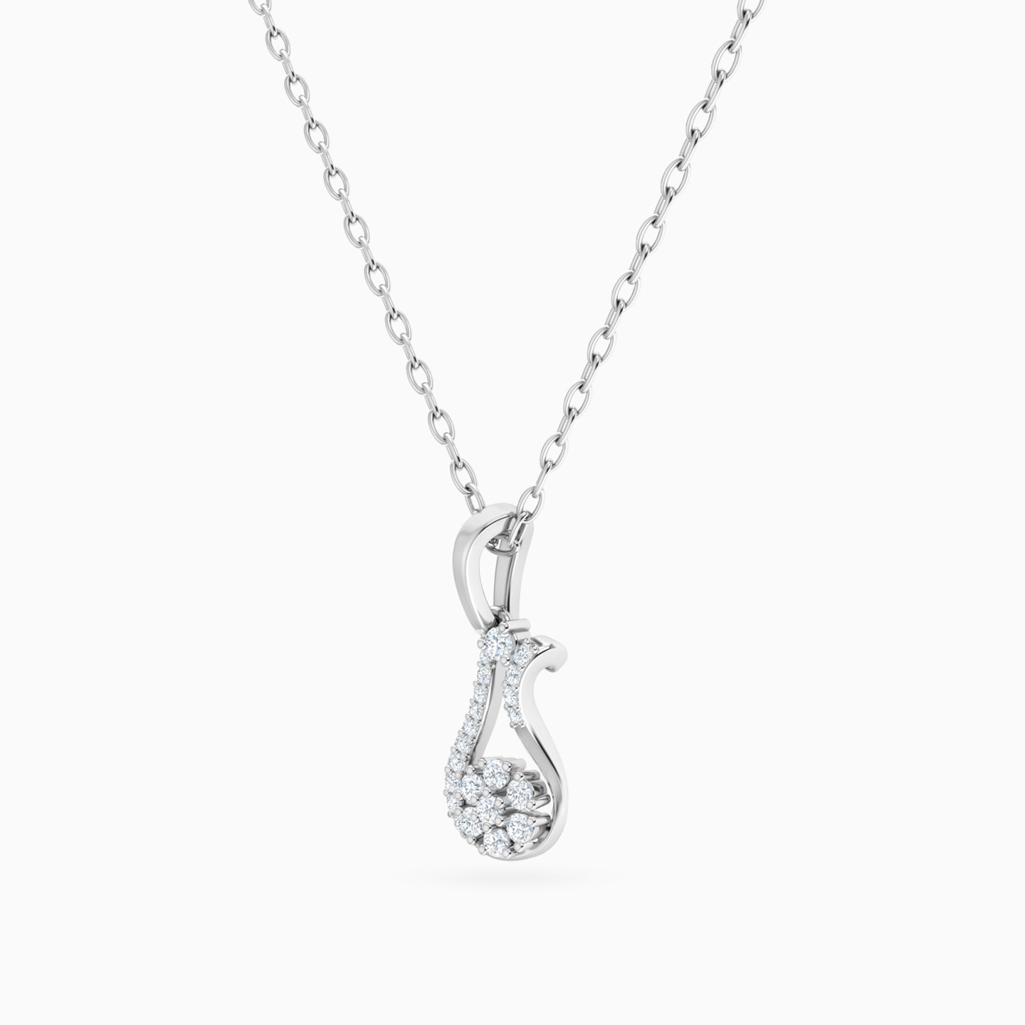 سلسلة ذهب شكل قطرة عيار 18 قيراط مزينة بالألماس - 4 سلسلة ذهب شكل قطرة عيار 18 قيراط مزينة بالألماس - 4