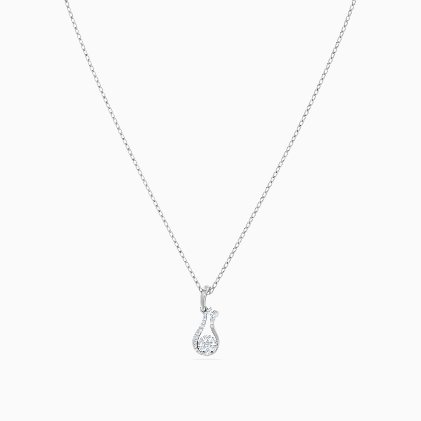 سلسلة ذهب شكل قطرة عيار 18 قيراط مزينة بالألماس - 6 سلسلة ذهب شكل قطرة عيار 18 قيراط مزينة بالألماس - 6