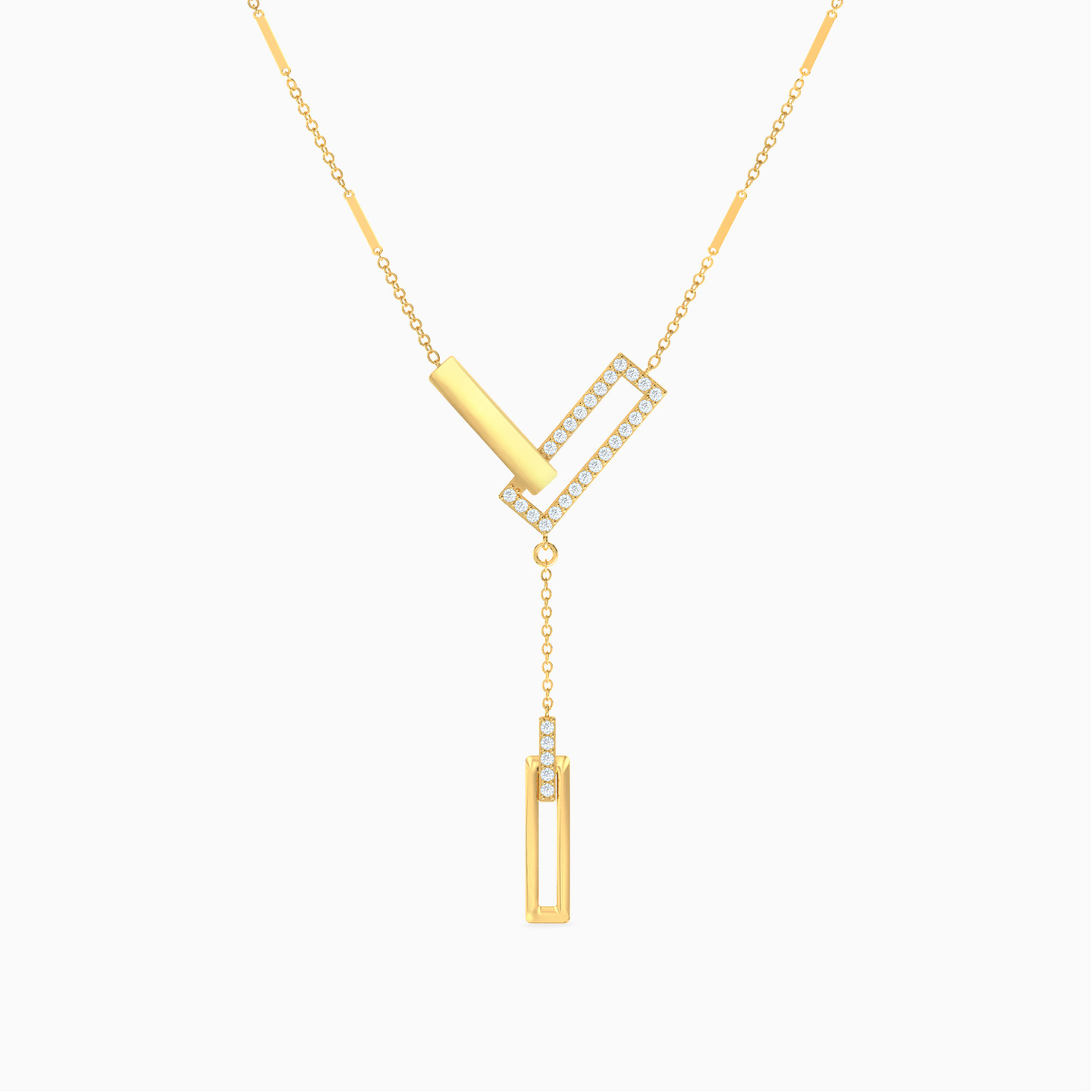 18K Gold Cubic Zirconia Pendant Necklace