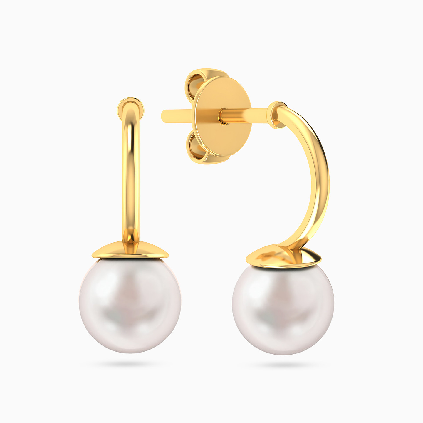 14K Gold Pearls Drop Earrings