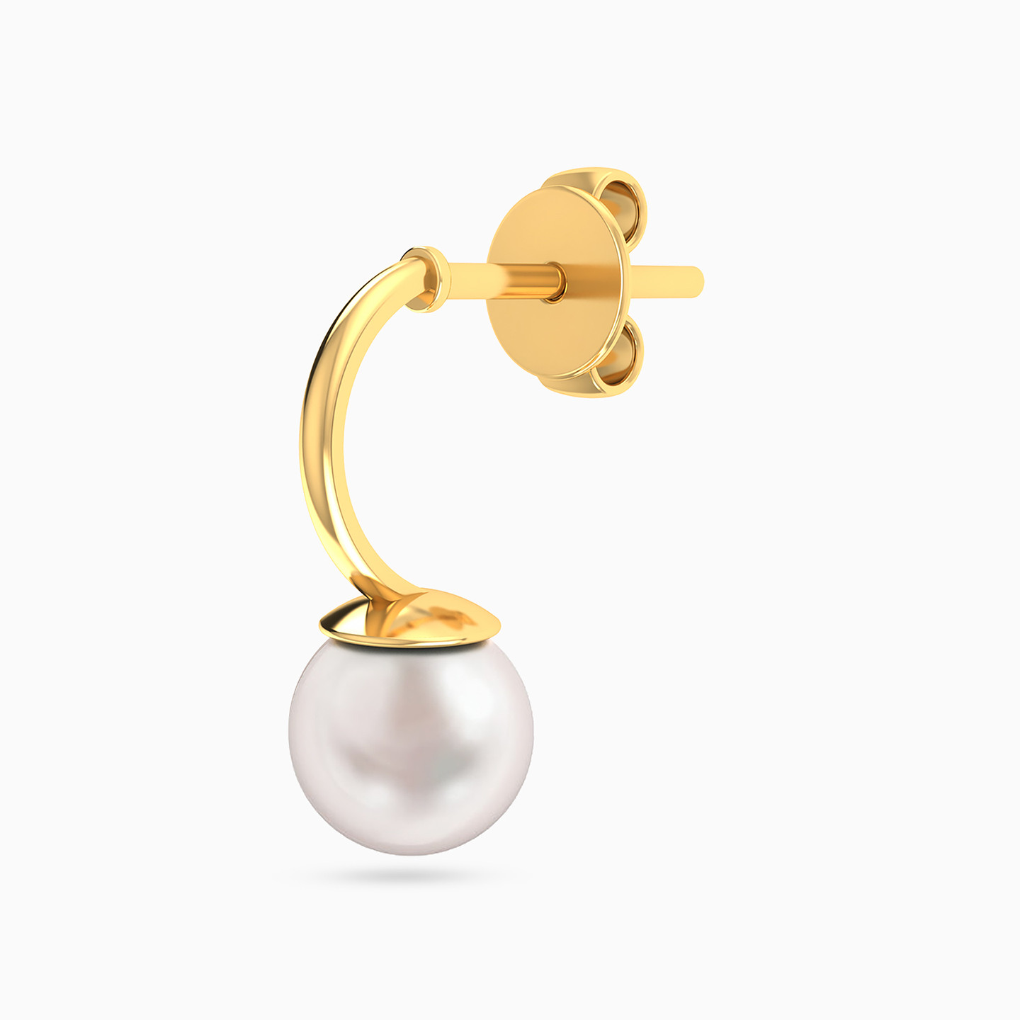 Round Pearls Drop Earrings in 14K Gold - 3 Round Pearls Drop Earrings in 14K Gold - 3
