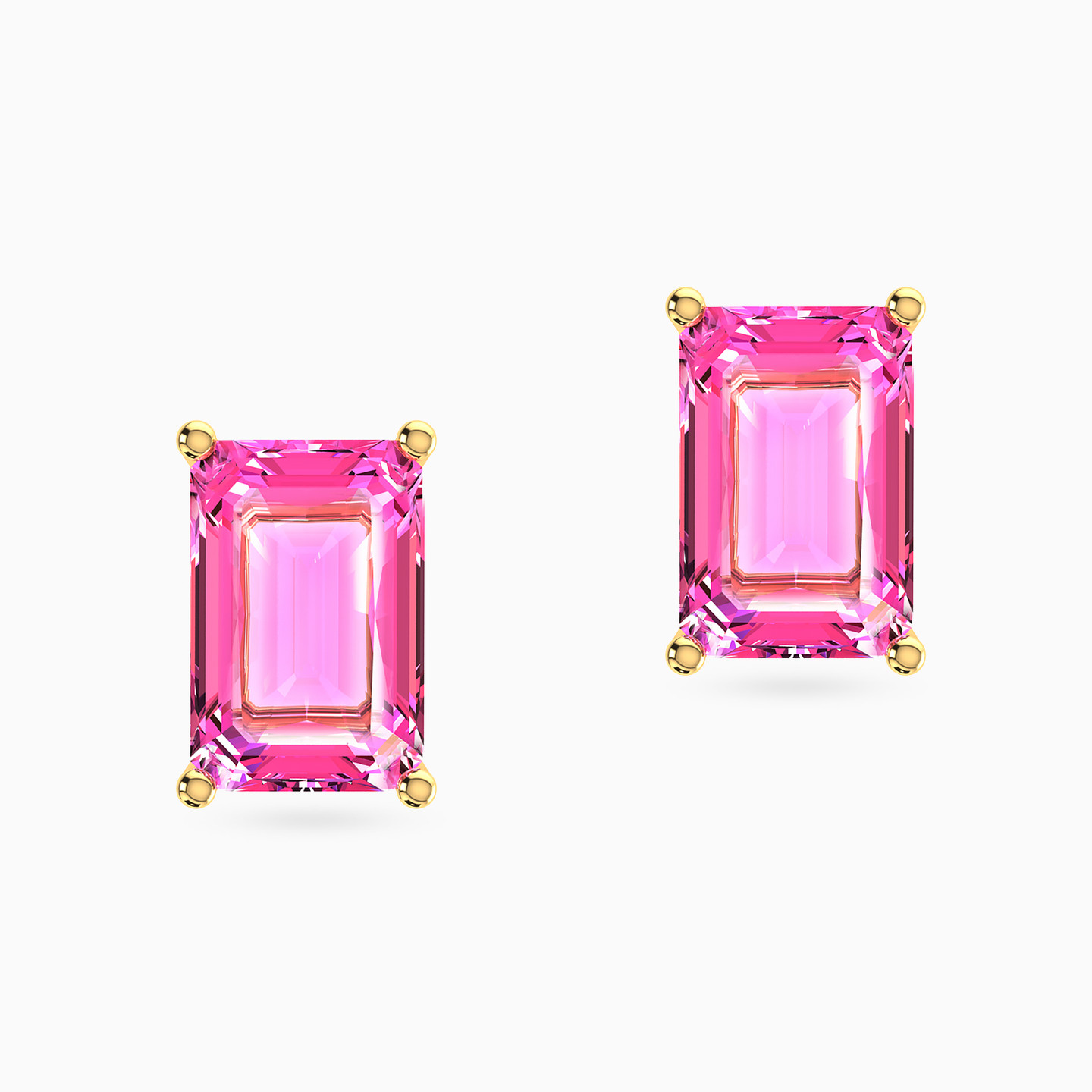 Baguette Rose Stone Stud Earrings in 14K Gold Baguette Rose Stone Stud Earrings in 14K Gold