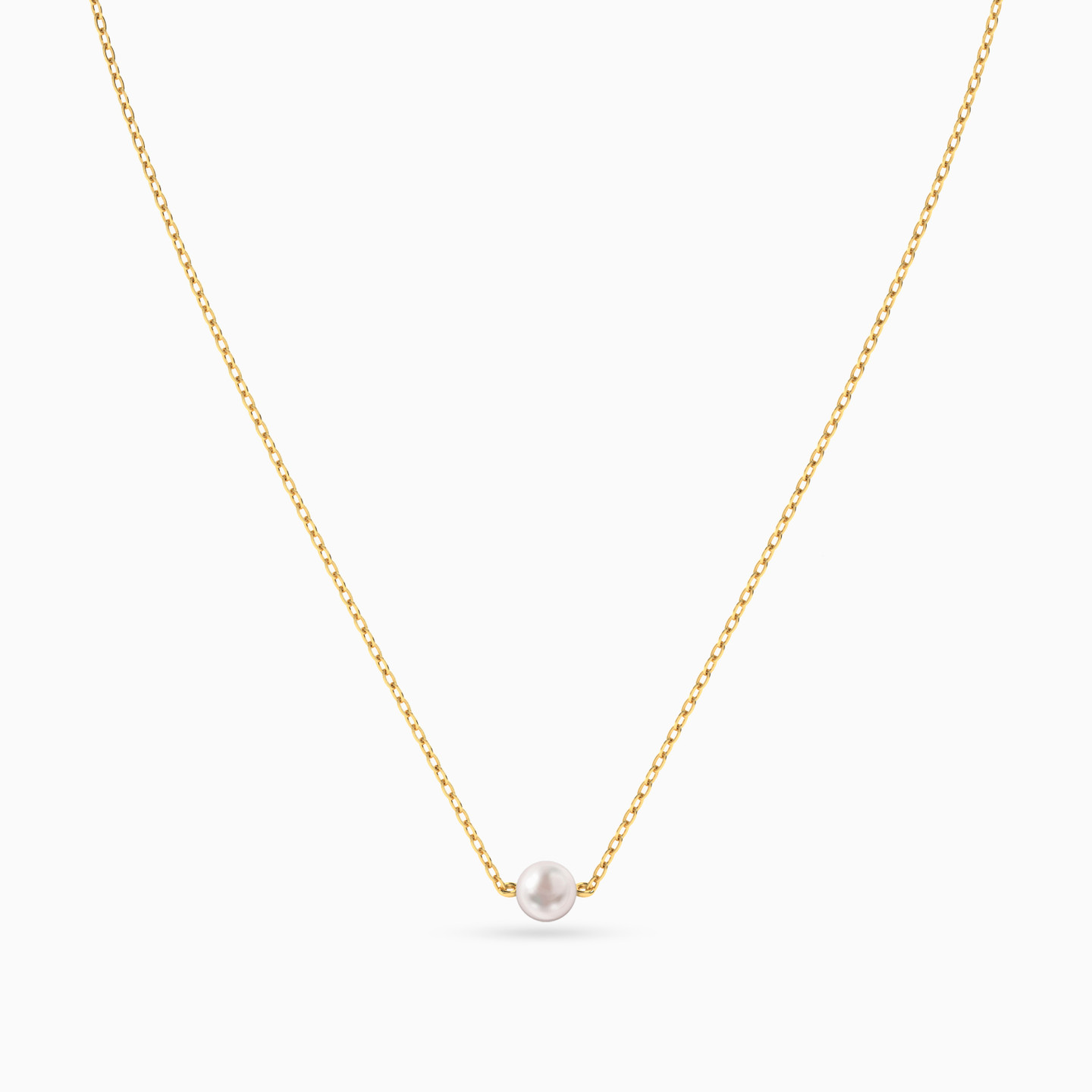 سلسلة ذهب مستديرة عيار 14 قيراط مزينة باللؤلؤ - 3 سلسلة ذهب مستديرة عيار 14 قيراط مزينة باللؤلؤ - 3