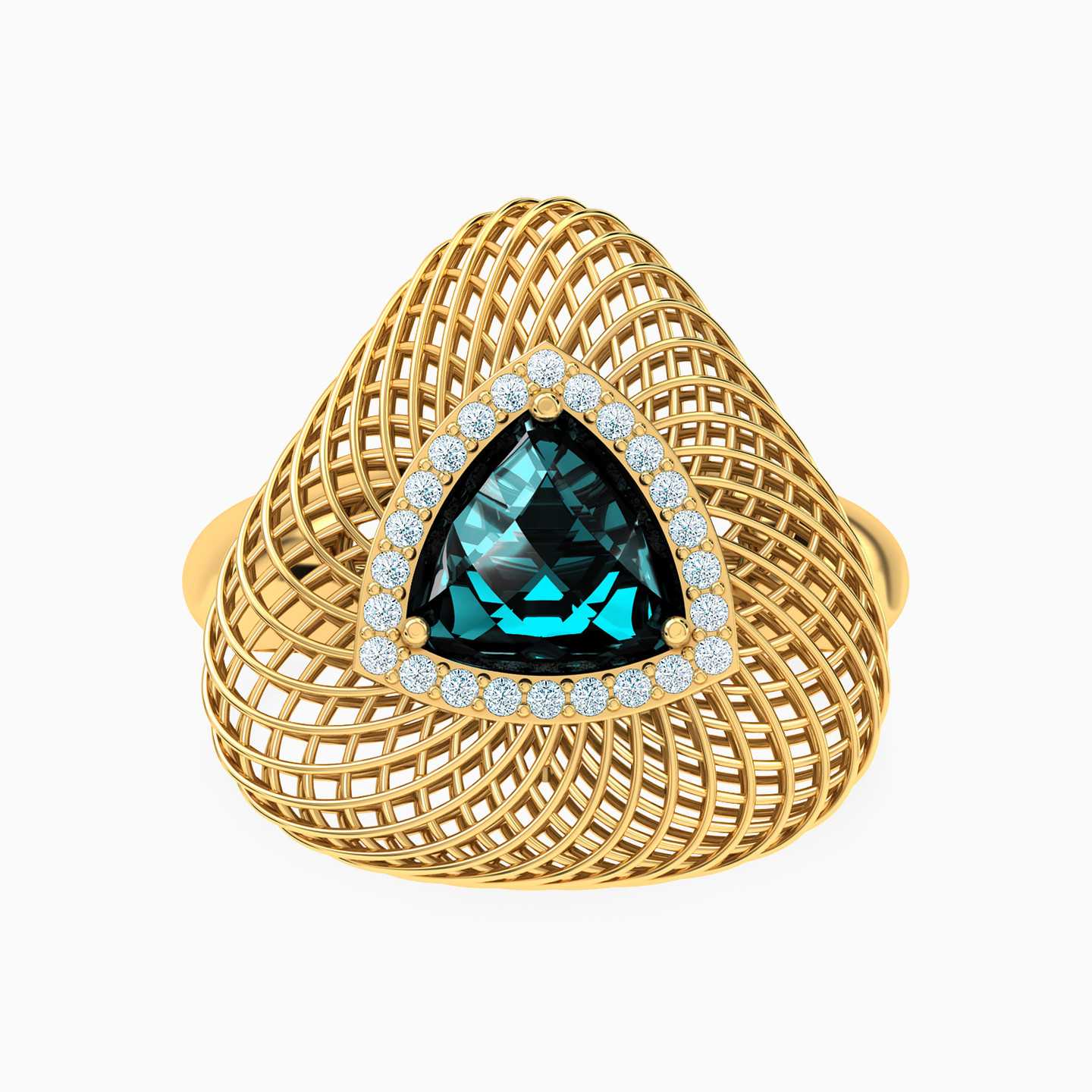 خاتم ذهب مثلث عيار 18 قيراط مزين بحجر أخضر خاتم ذهب مثلث عيار 18 قيراط مزين بحجر أخضر