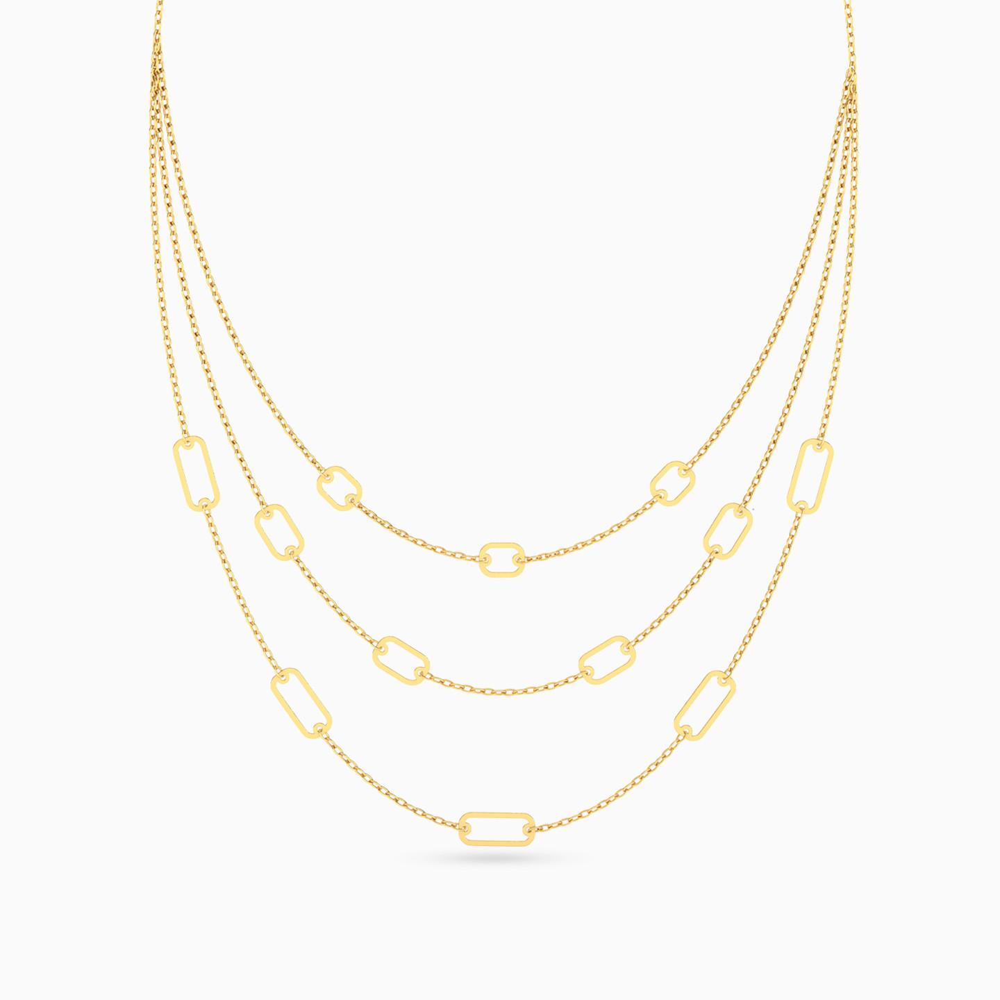 Links Layered Necklace in 18K Gold - 3