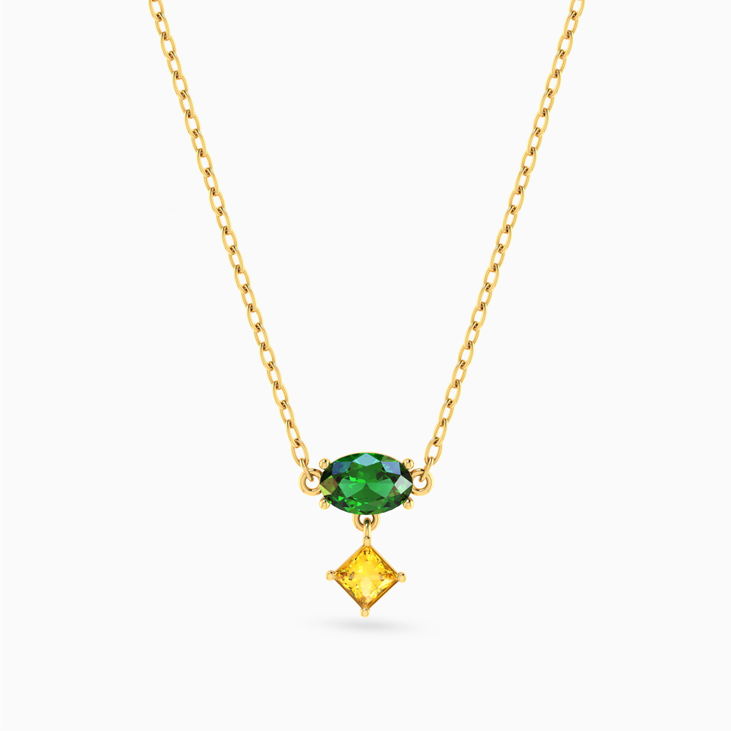 سلسلة ذهب متعددة الأشكال عيار 14 قيراط مزينة بالأحجار الملونة سلسلة ذهب متعددة الأشكال عيار 14 قيراط مزينة بالأحجار الملونة