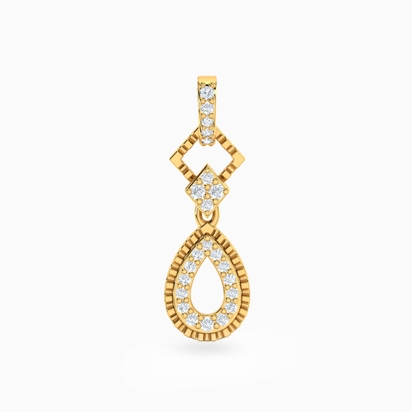 18K Gold Diamond Drop Pendant
