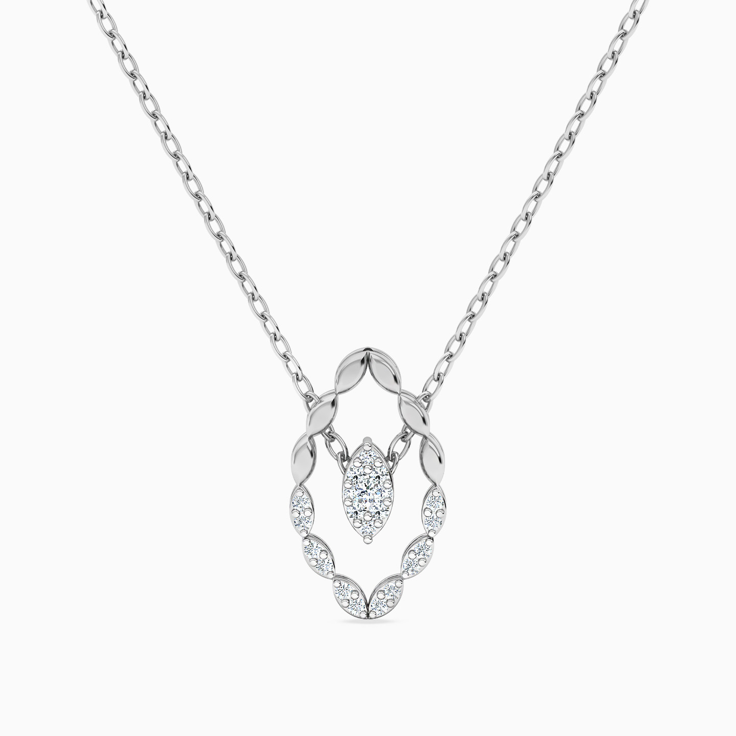 Marquise Diamond Necklace in 18K Gold - 3 Marquise Diamond Necklace in 18K Gold - 3