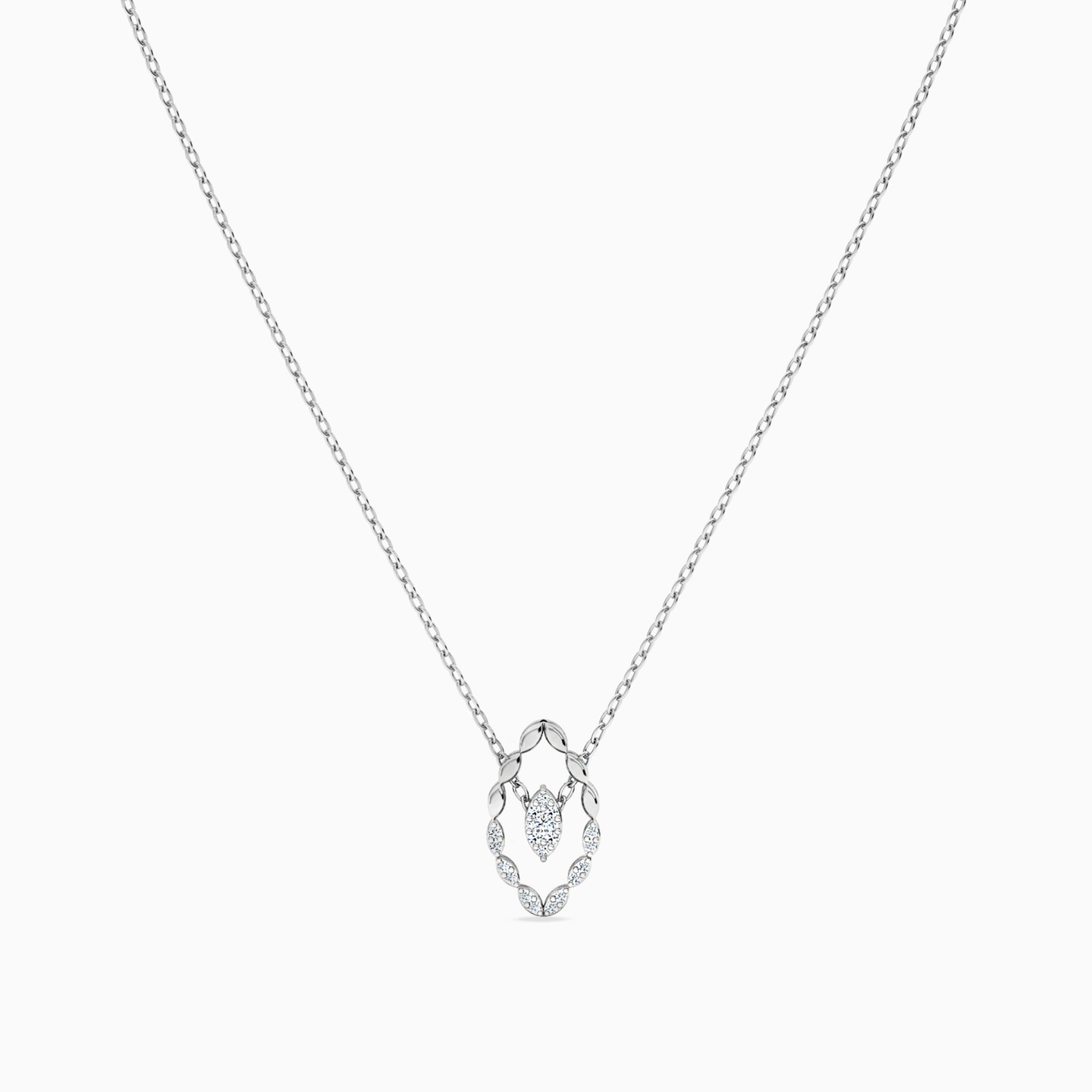 Marquise Diamond Necklace in 18K Gold - 5 Marquise Diamond Necklace in 18K Gold - 5