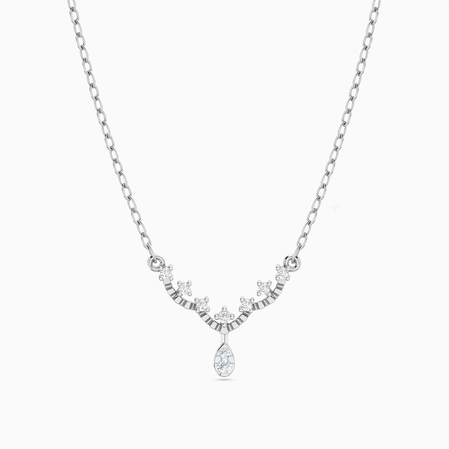 Multishaped Diamond Necklace in 18K Gold