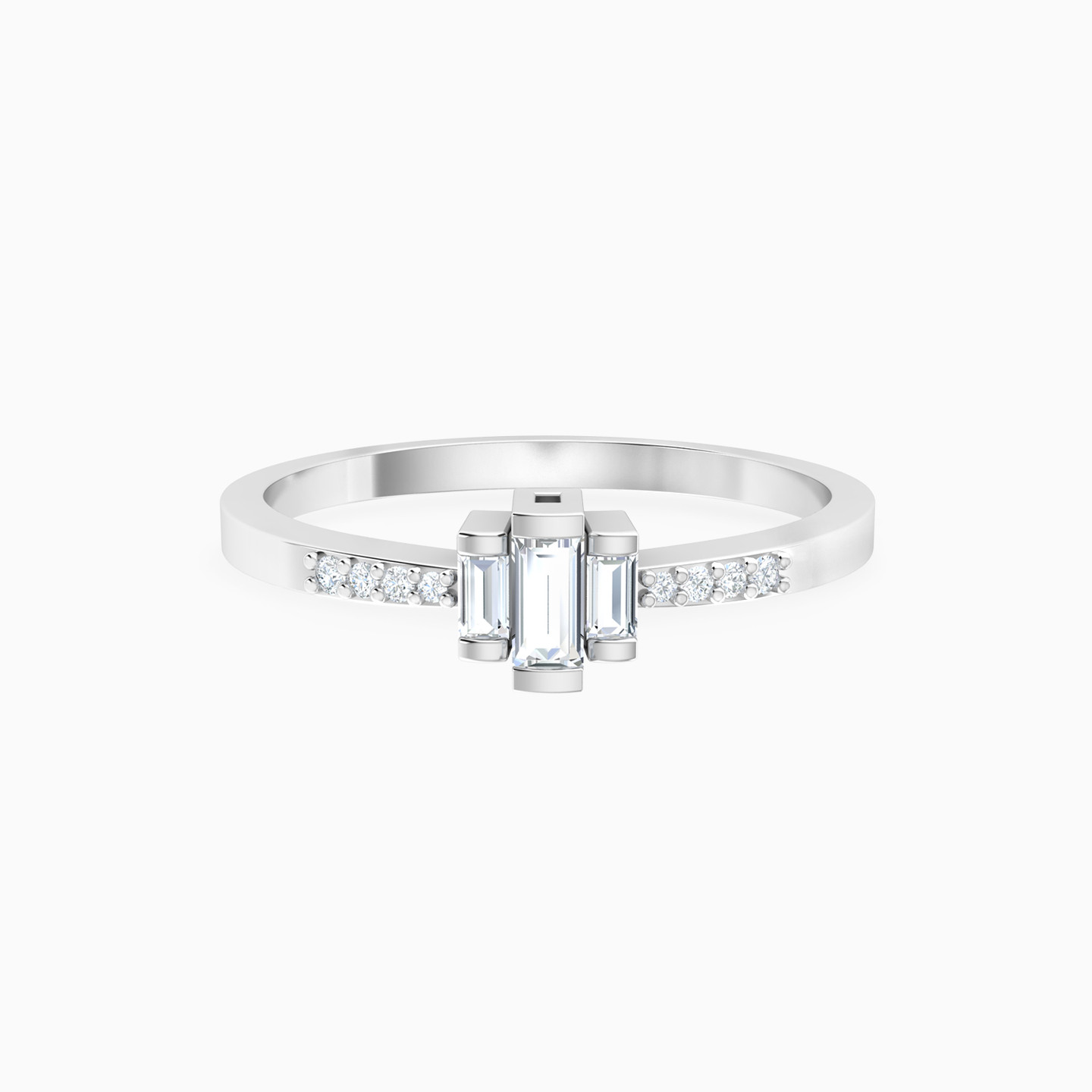 Baguette Diamond Ring in 18K Gold - 3 Baguette Diamond Ring in 18K Gold - 3