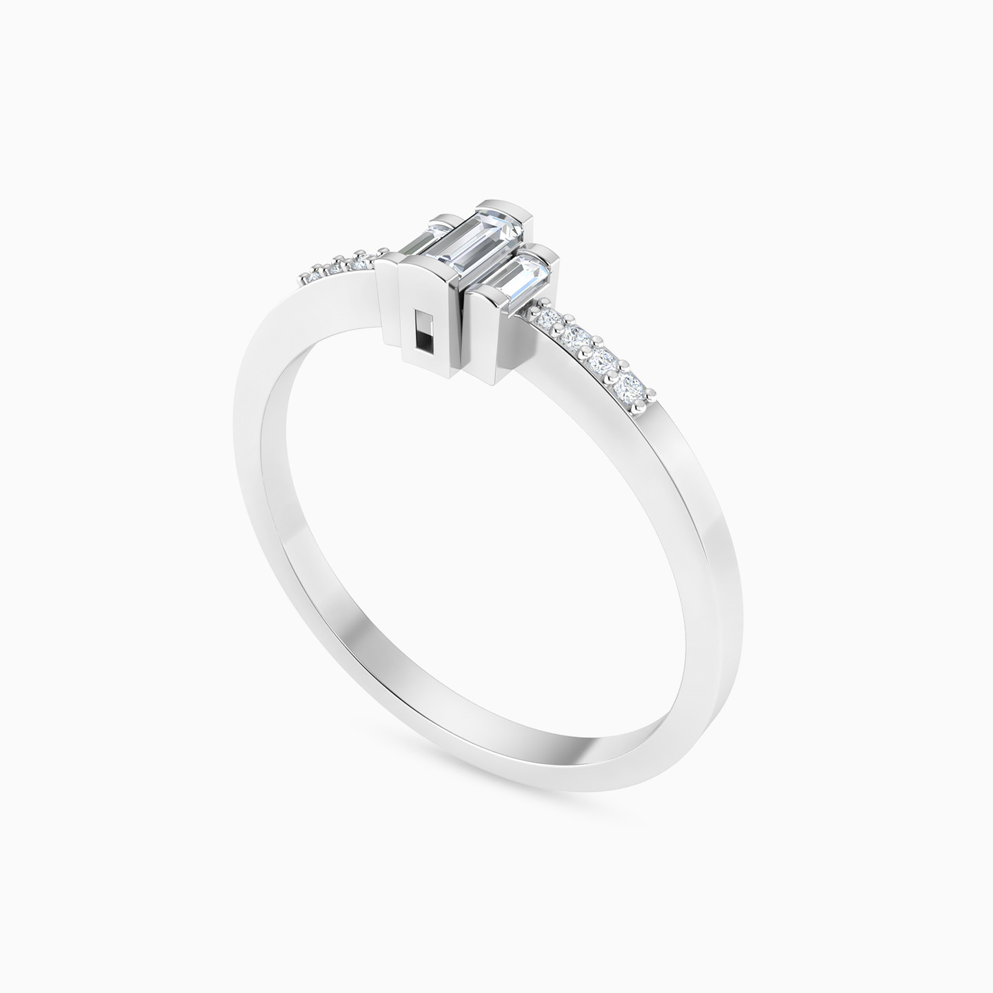 Baguette Diamond Ring in 18K Gold - 4 Baguette Diamond Ring in 18K Gold - 4