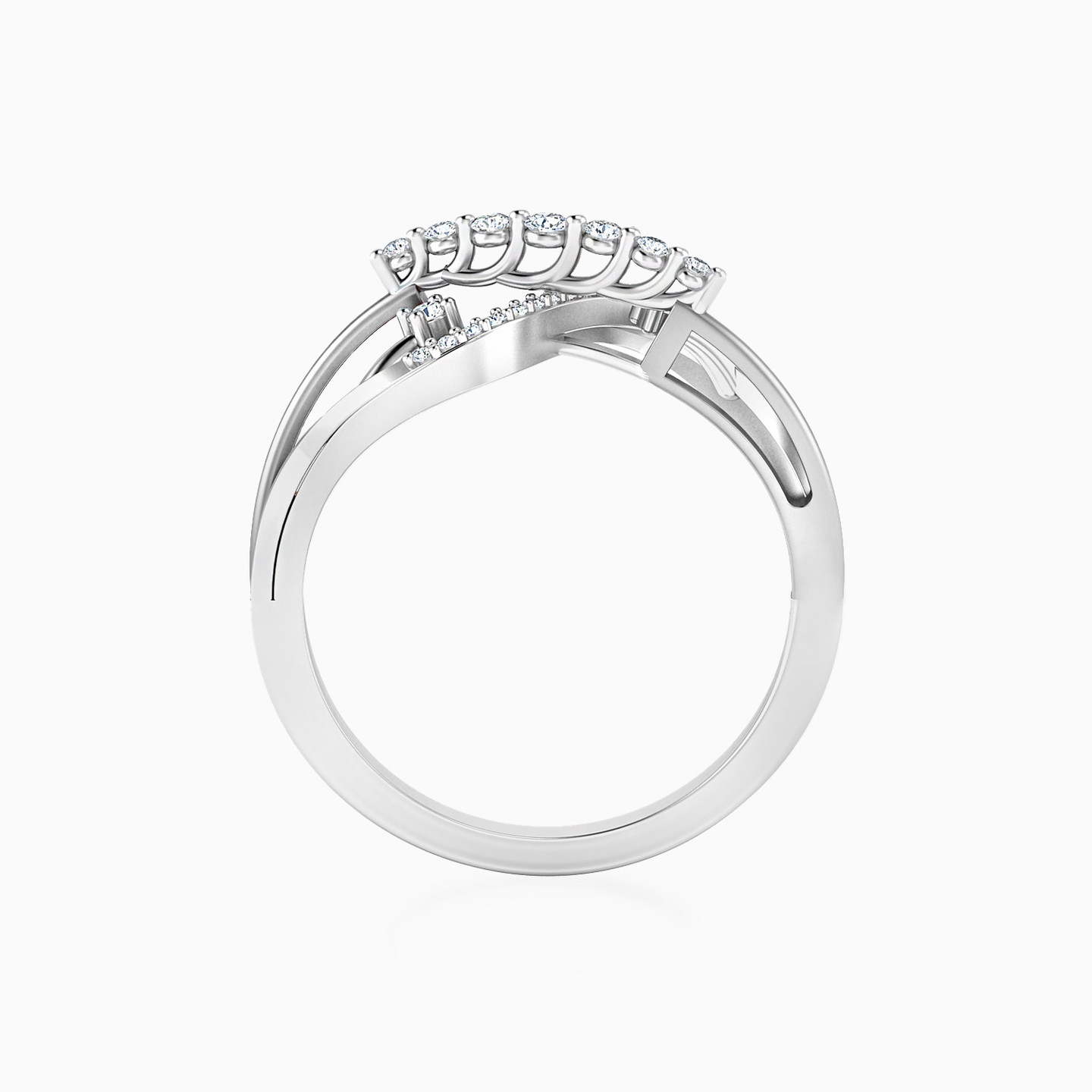 خاتم ذهب إنفينيتي عيار 18 قيراط مزين بالألماس   - 5 خاتم ذهب إنفينيتي عيار 18 قيراط مزين بالألماس   - 5