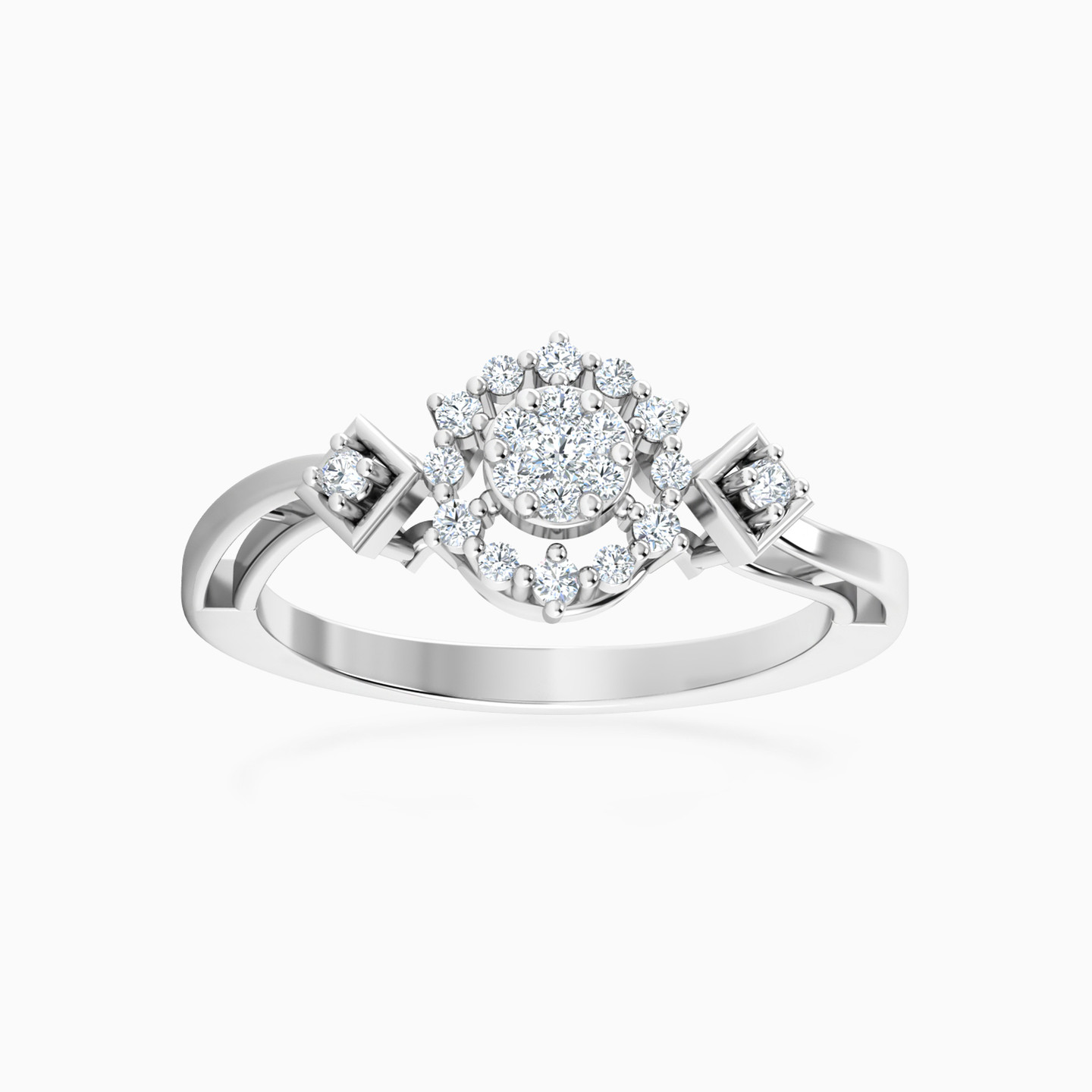 Flower Diamond Ring in 18K Gold - 3 Flower Diamond Ring in 18K Gold - 3